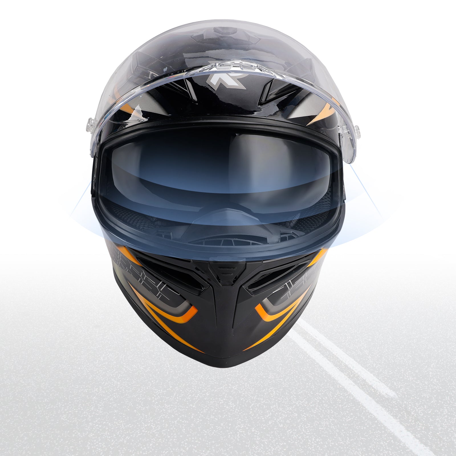 Amotopart DOT Motorradhelm Erwachsene Street Full Face Orange
