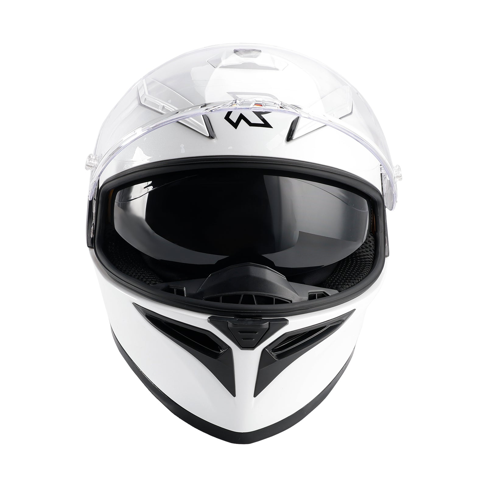 Amotopart DOT バイクヘルメット 大人用 ストリート フルフェイス ホワイト
