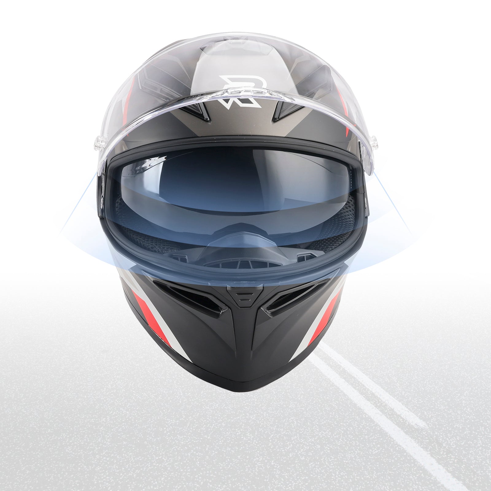 Amotopart DOT Motorcycle Helmet Adult Street Full Face Red Black