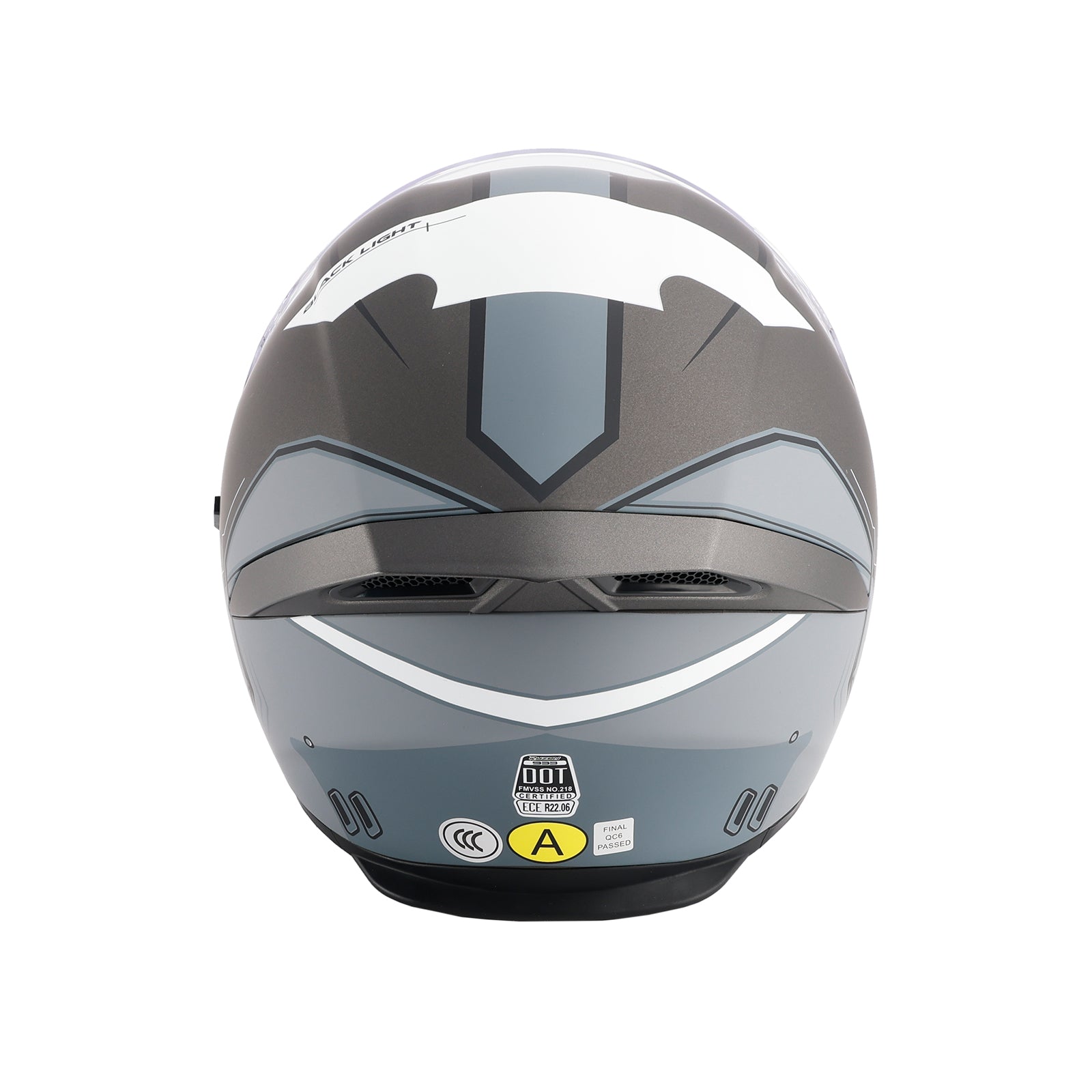 Amotopart DOT Motorcycle Helmet Adult Street Full Face Gray White
