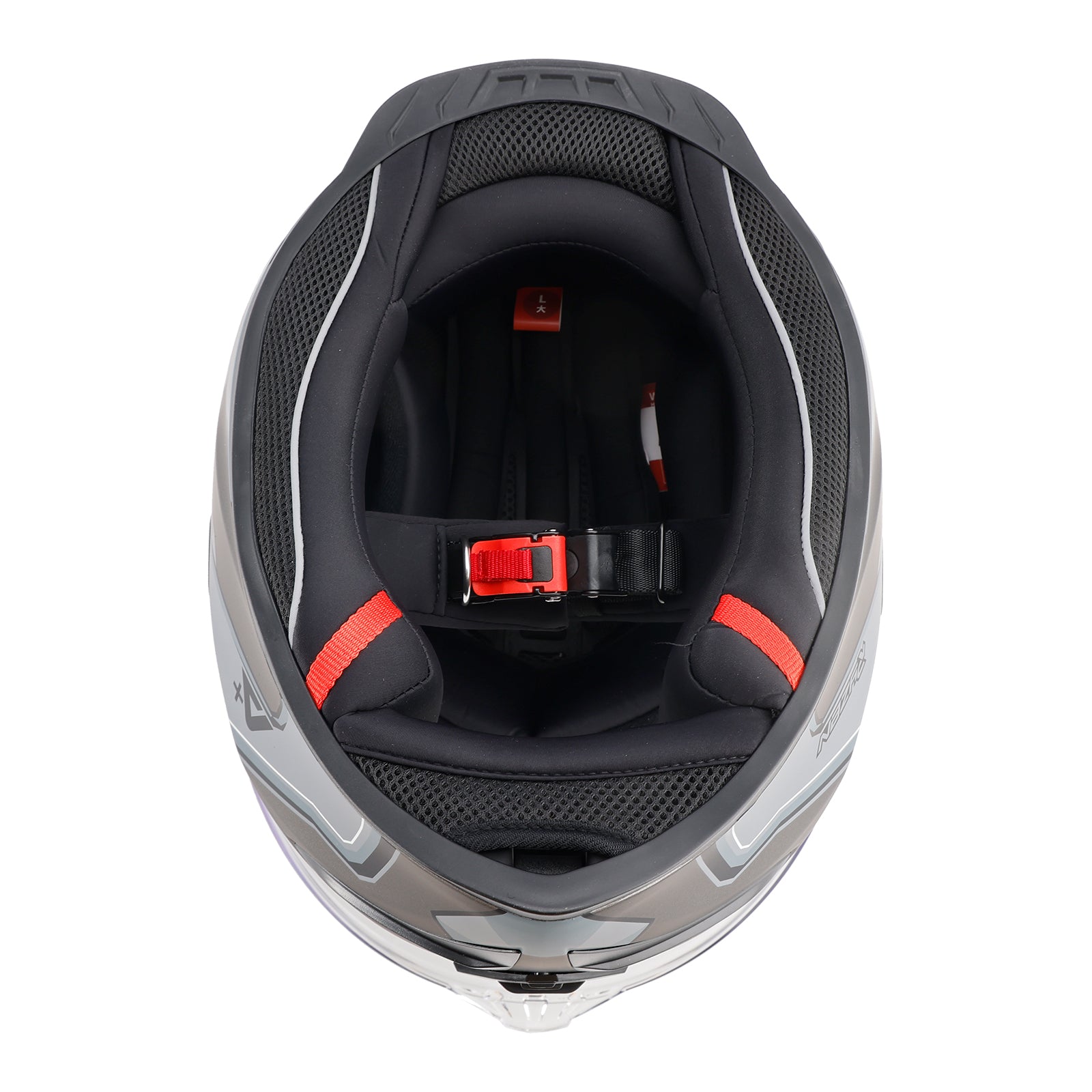 Amotopart DOT Motorcycle Helmet Adult Street Full Face Gray White