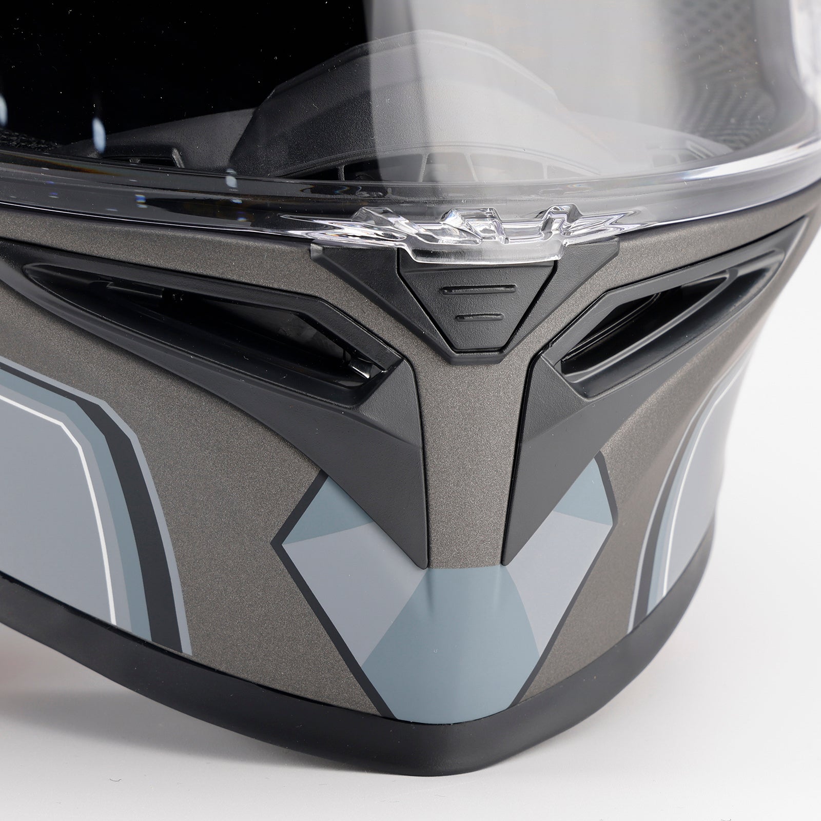 Amotopart DOT Motorcycle Helmet Adult Street Full Face Gray White