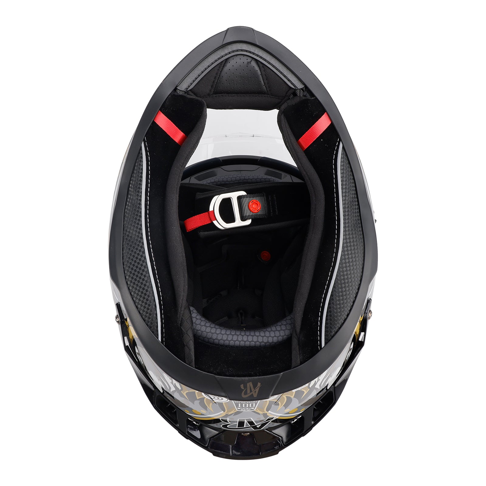 Amotopart DOT Motorcycle Helmet Adult Street Full Face Black gold