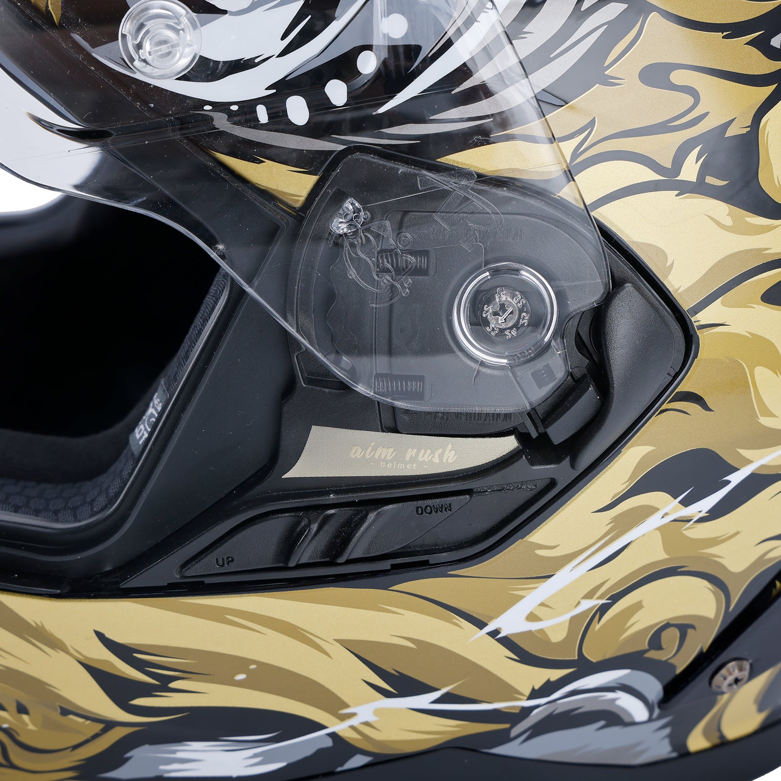 Amotopart DOT Motorcycle Helmet Adult Street Full Face Black gold