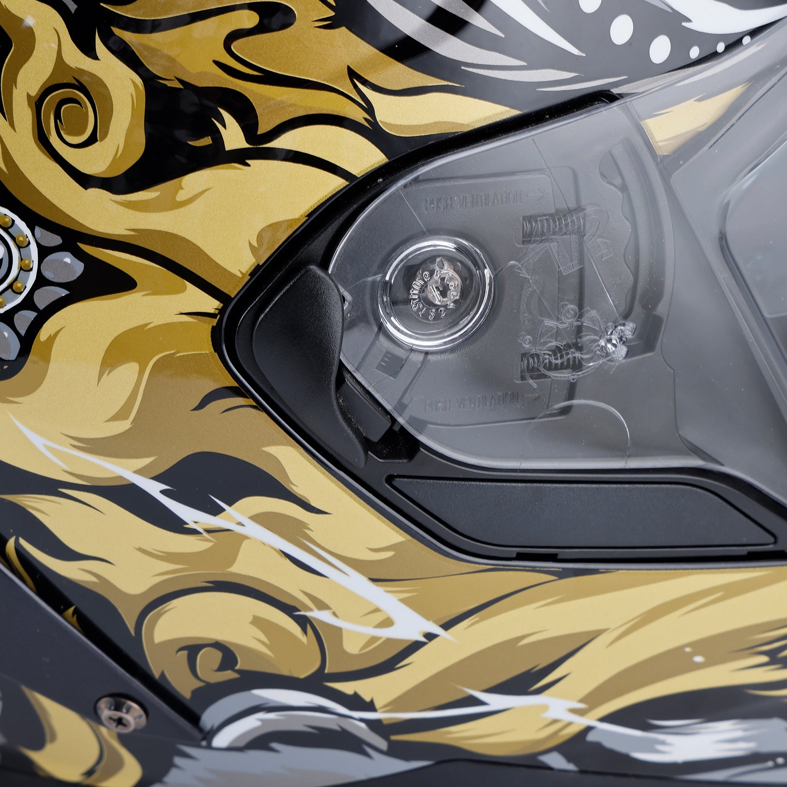 Amotopart DOT Motorcycle Helmet Adult Street Full Face Black gold