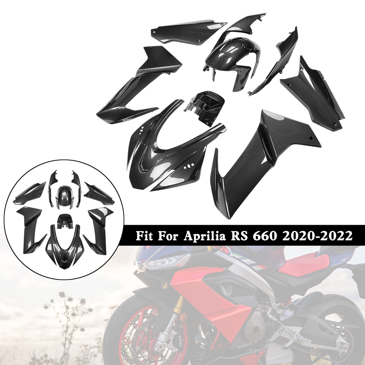 Kit carena in fibra di carbonio Amotopart Aprilia 2020-2024 RS660