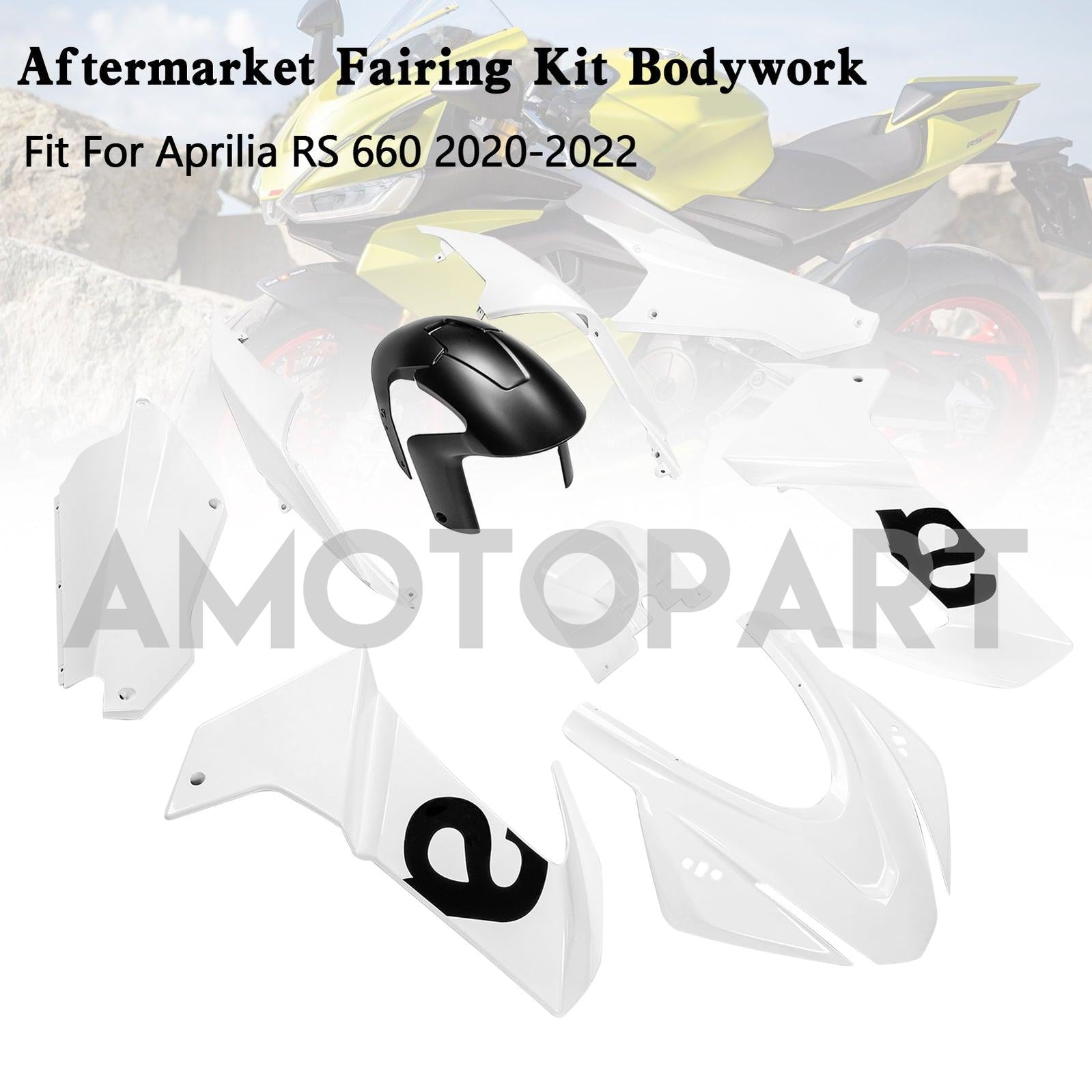 Amotopart Aprilia 2020-2024 RS660 Gloss White Fairing Kit