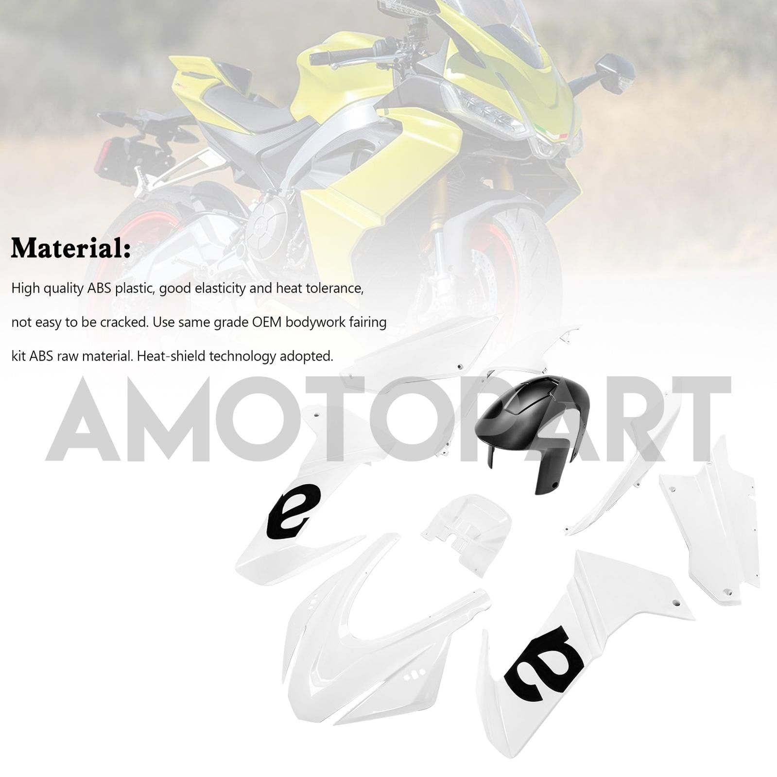 Amotopart Aprilia 2020-2024 RS660 Gloss White Fairing Kit