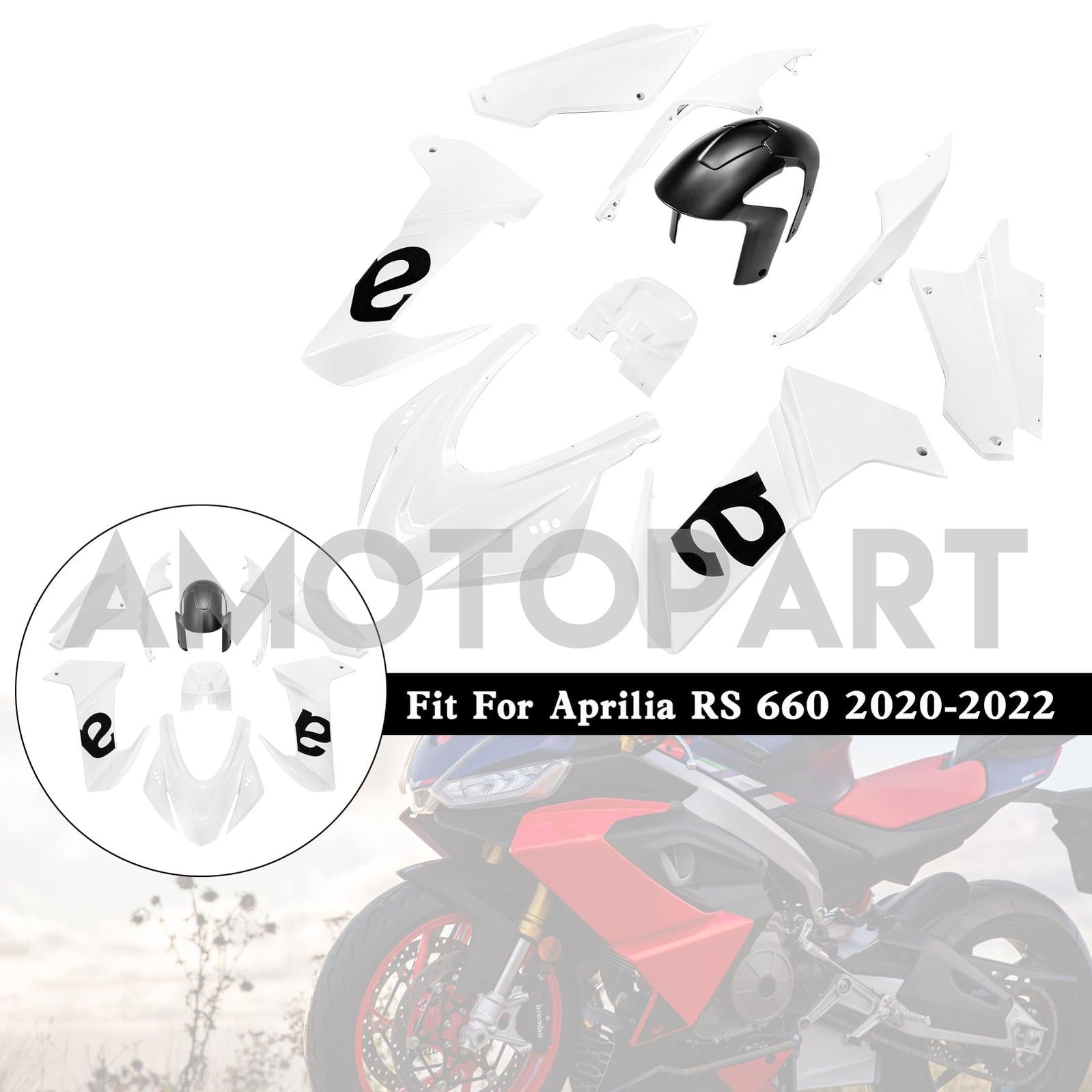 Amotopart Aprilia 2020-2024 RS660 Gloss White Fairing Kit