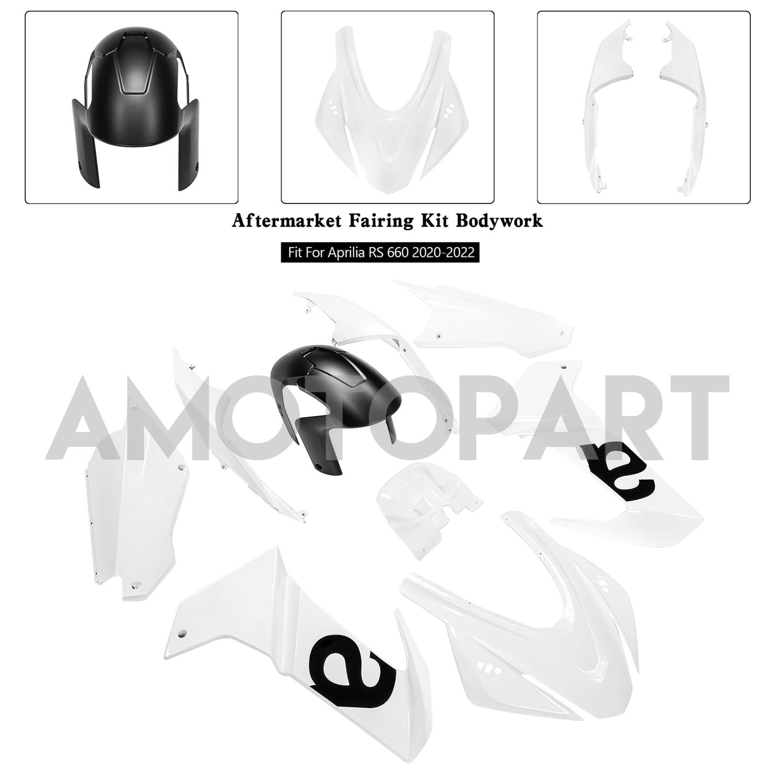Amotopart Aprilia 2020-2024 RS660 Gloss White Fairing Kit