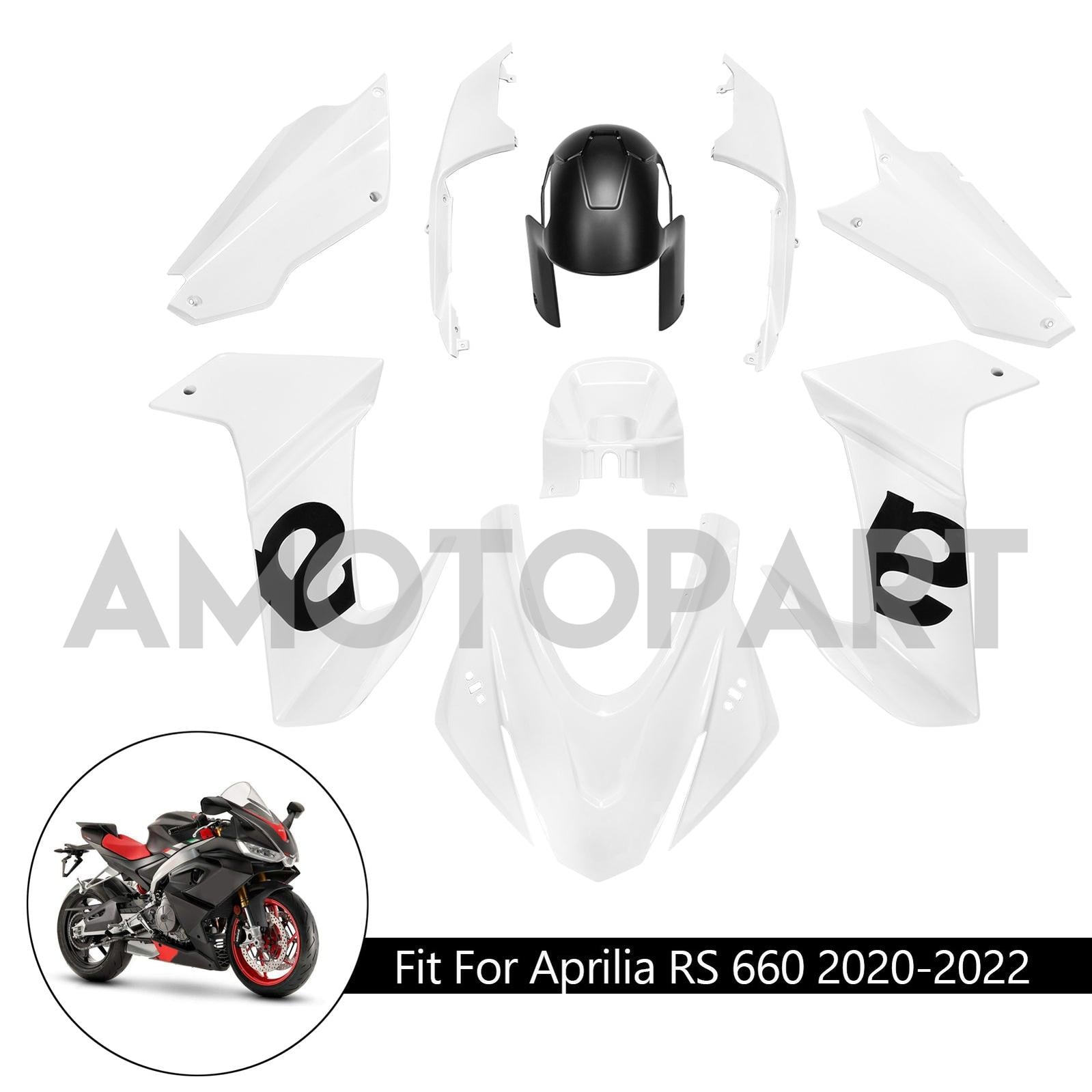 Amotopart Aprilia 2020-2024 RS660 Gloss White Fairing Kit