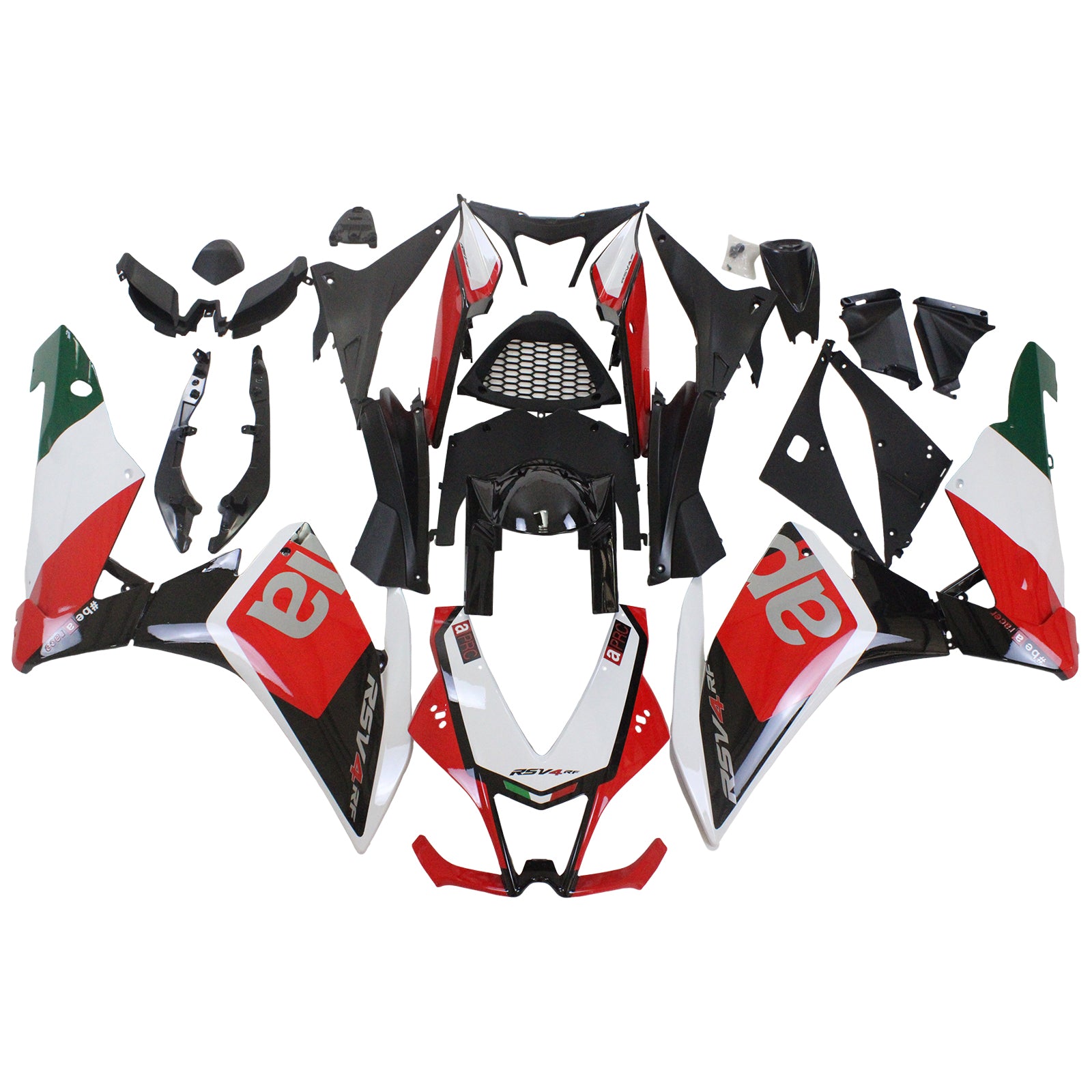 Kit de carénage Amotopart Aprilia 2009-2015 RSV4 1000 rouge noir