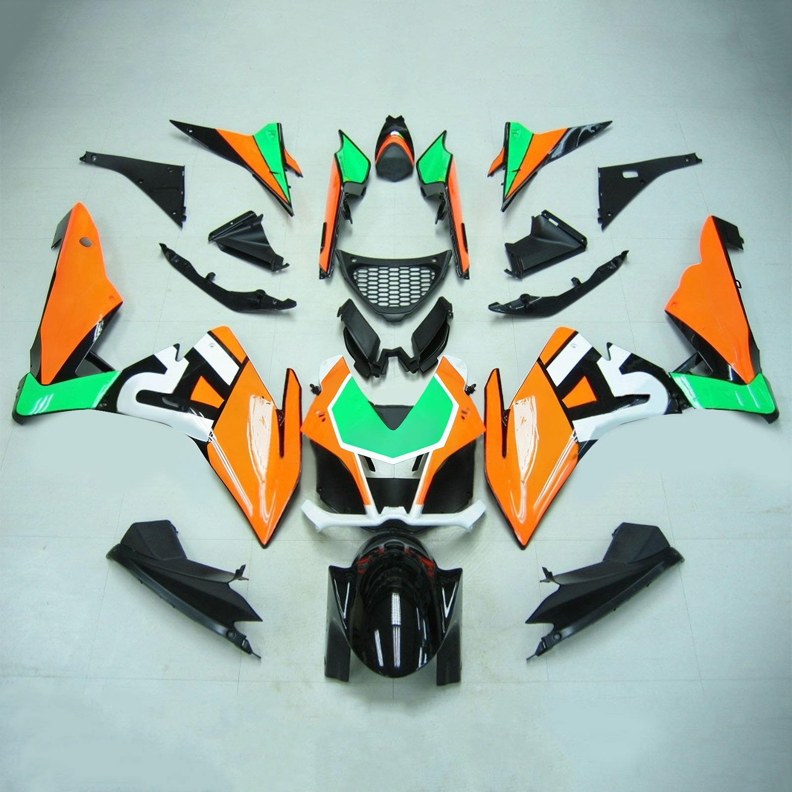 Amotopart Aprilia 2009-2015 RSV4 1000 Orange Green Fairing Kit