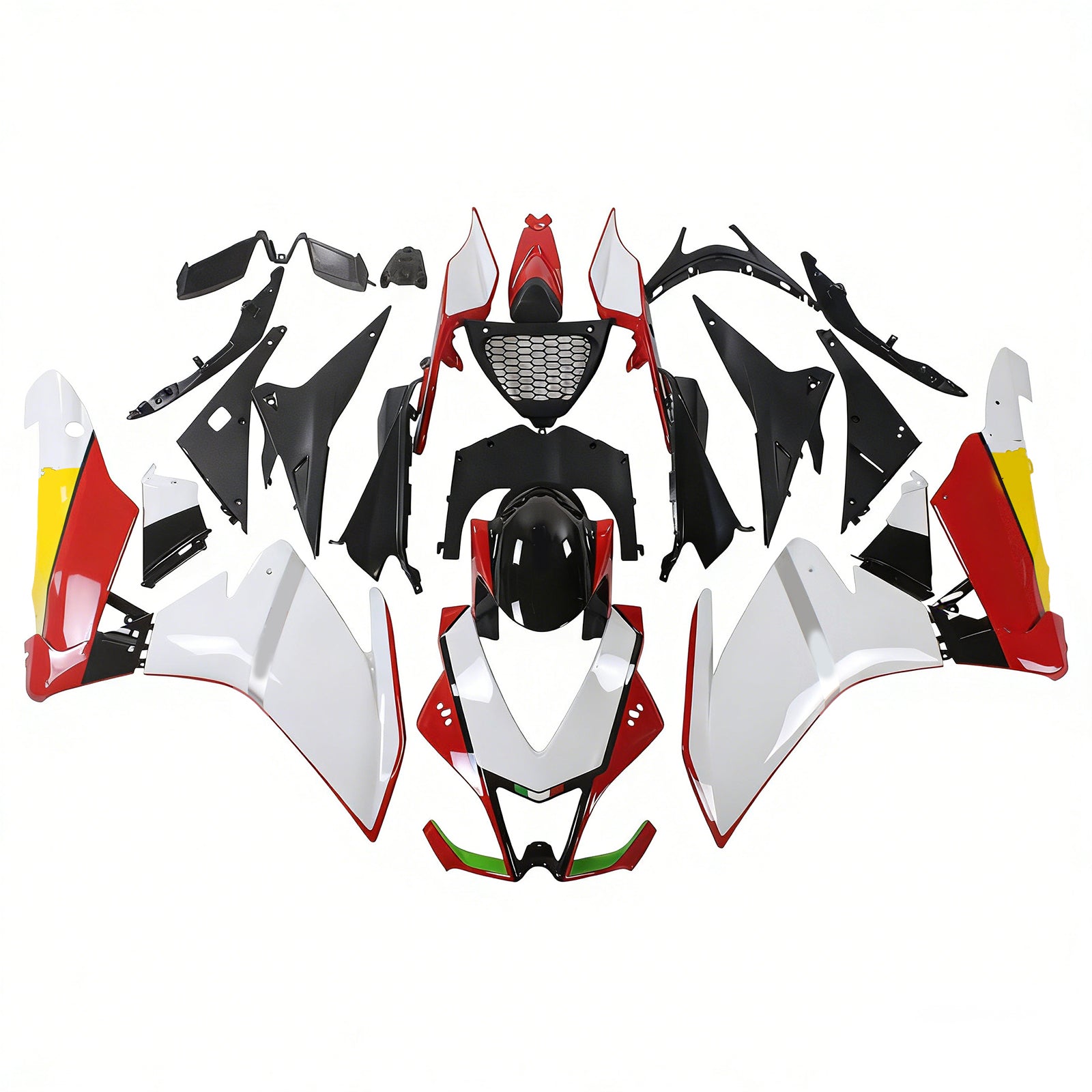 Amotopart 2009-2015 RSV4 1000 Aprilia White&Red Style4 Fairing Kit