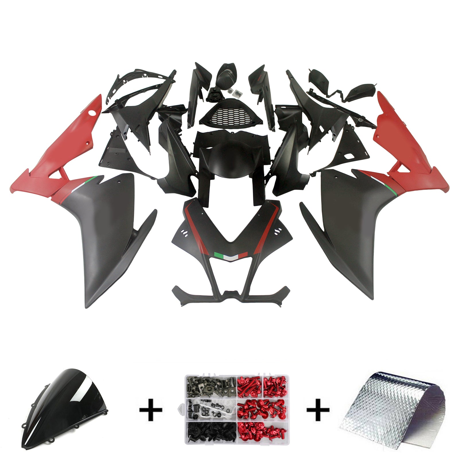 Amotopart 2009-2015 RSV4 1000 Aprilia Red&Black Style2 Fairing Kit