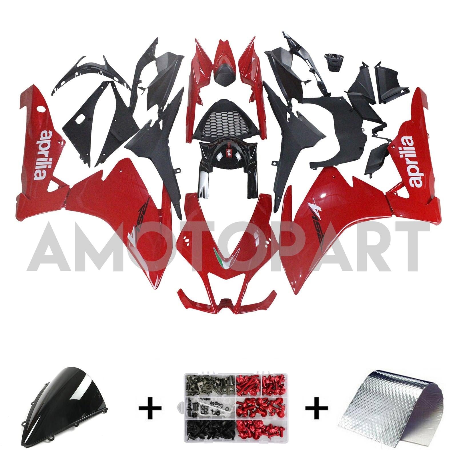 Amotopart 2009-2015 RSV4 1000 Aprilia Red Fairing Kit