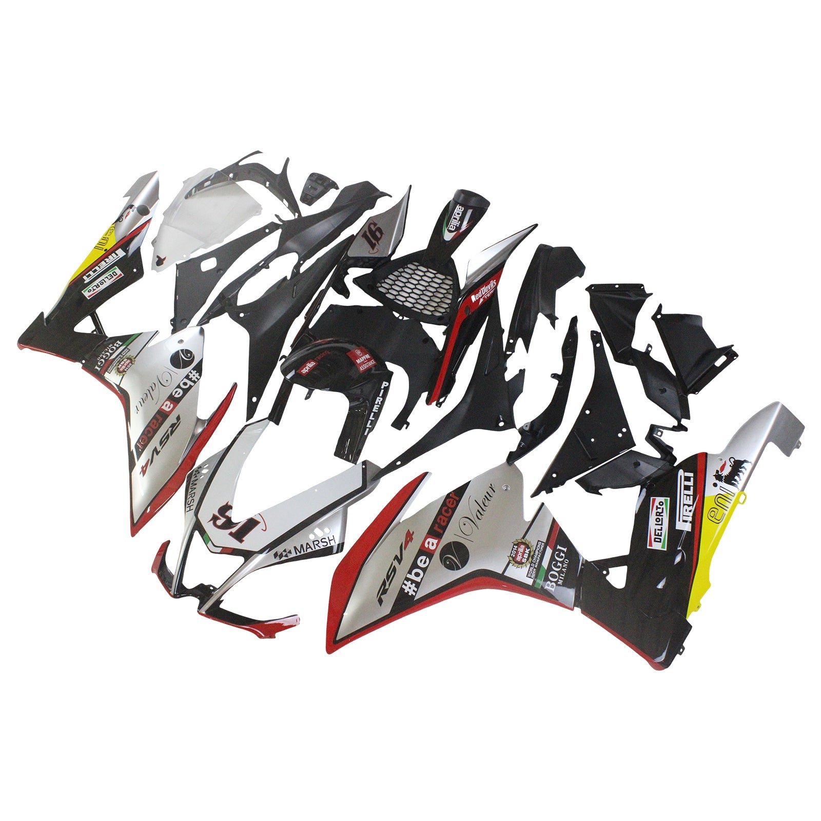 Amotopart 2009-2015 RSV4 1000 Aprilia Kit de carénage gris et rouge