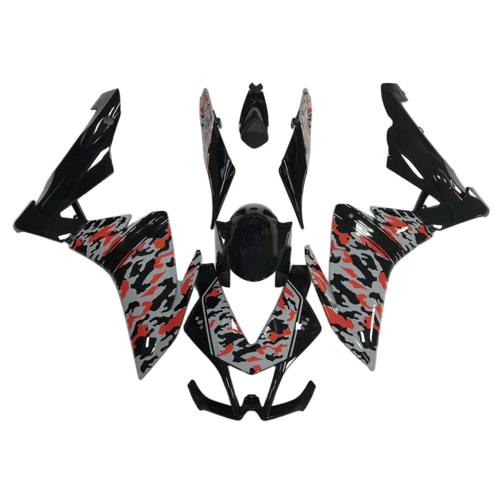 Amotopart 2009-2015 RSV4 1000 Aprilia Red&Grey Camo Fairing Kit