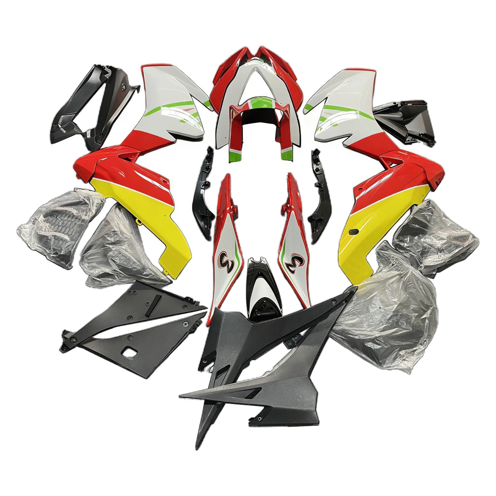 Amotopart 2009-2015 RSV4 1000 Aprilia Red&Green Style4 Fairing Kit