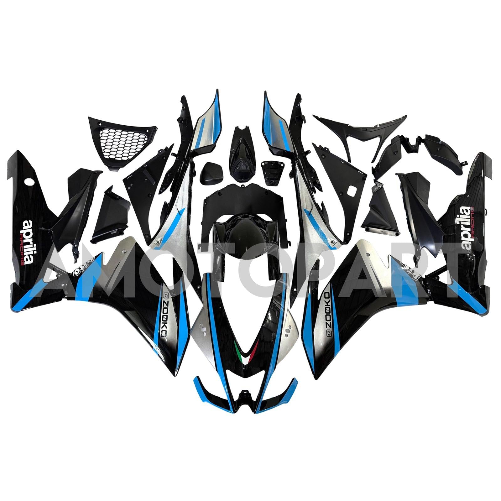Amotopart 2009-2015 RSV4 1000 Aprilia Blue&Grey Fairing Kit