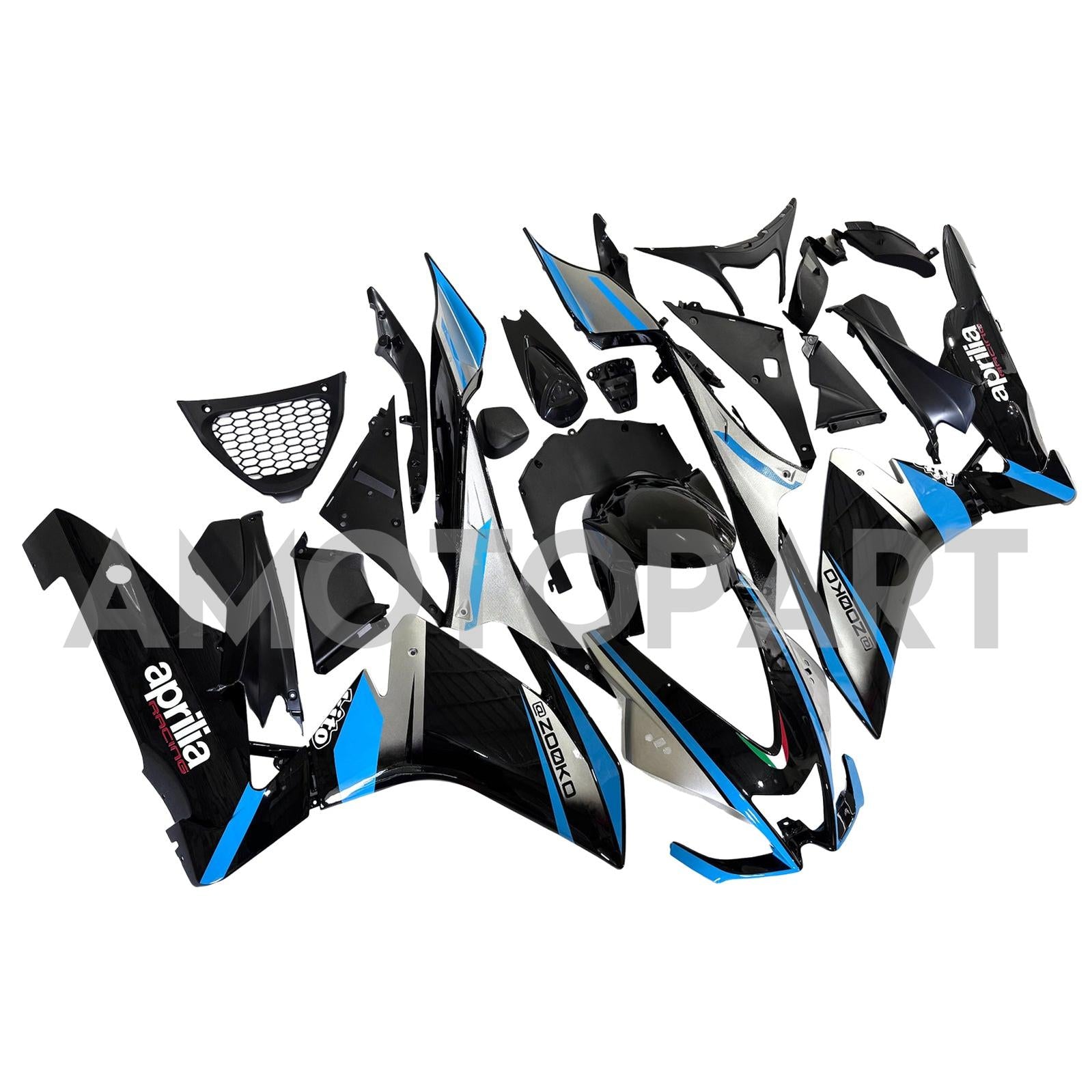 Amotopart 2009-2015 RSV4 1000 Aprilia Blue&Grey Fairing Kit