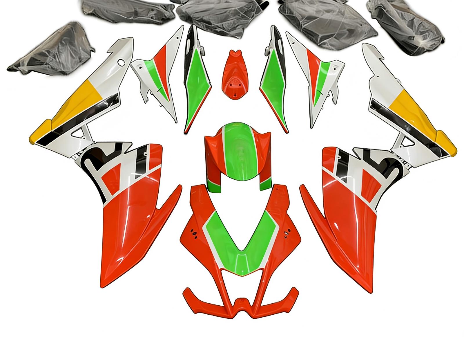 Amotopart 2009-2015 RSV4 1000 Aprilia Red & Green Style3 Fairing Kit