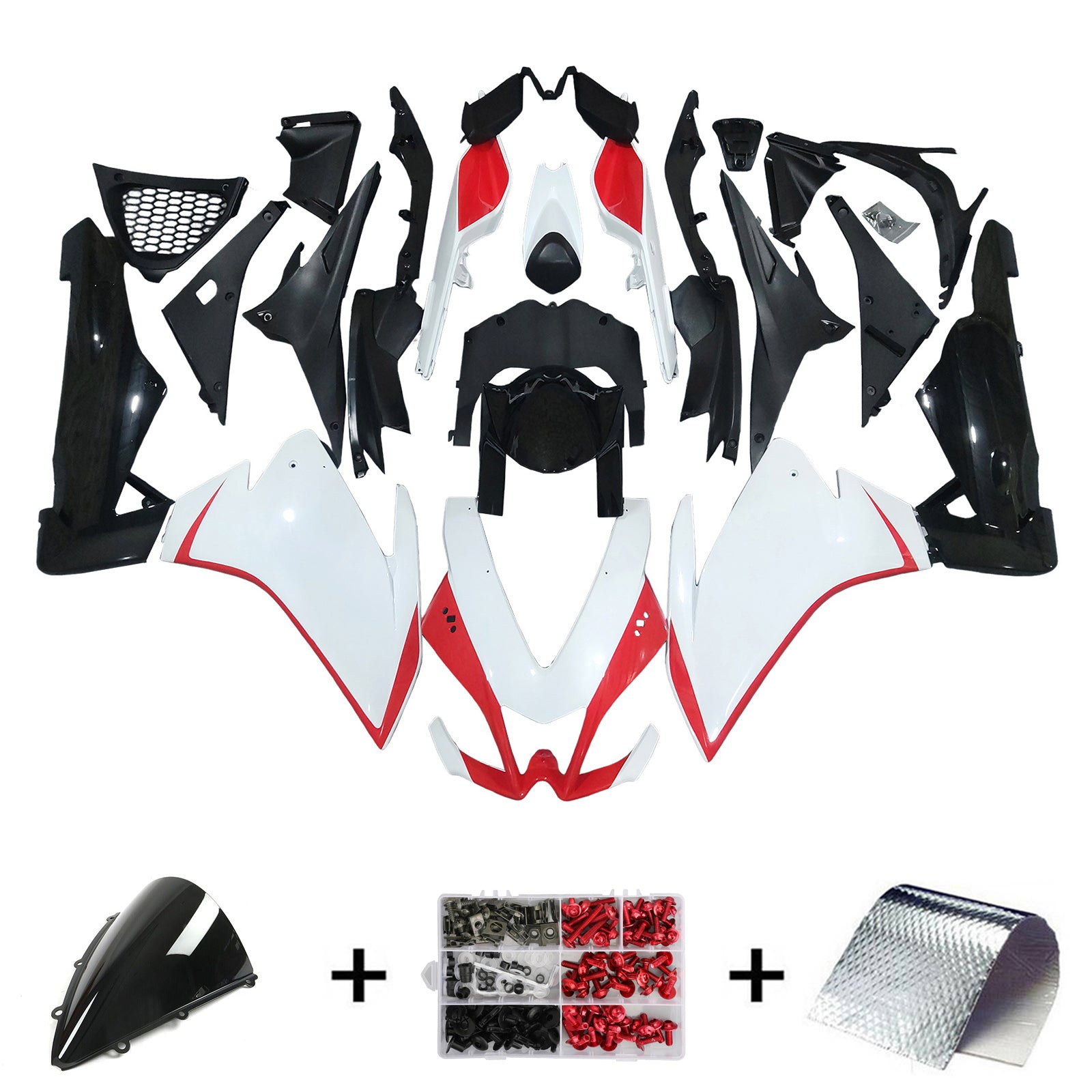 Amotopart 2009-2015 RSV4 1000 Aprilia White & Red Style1 Failing Kit