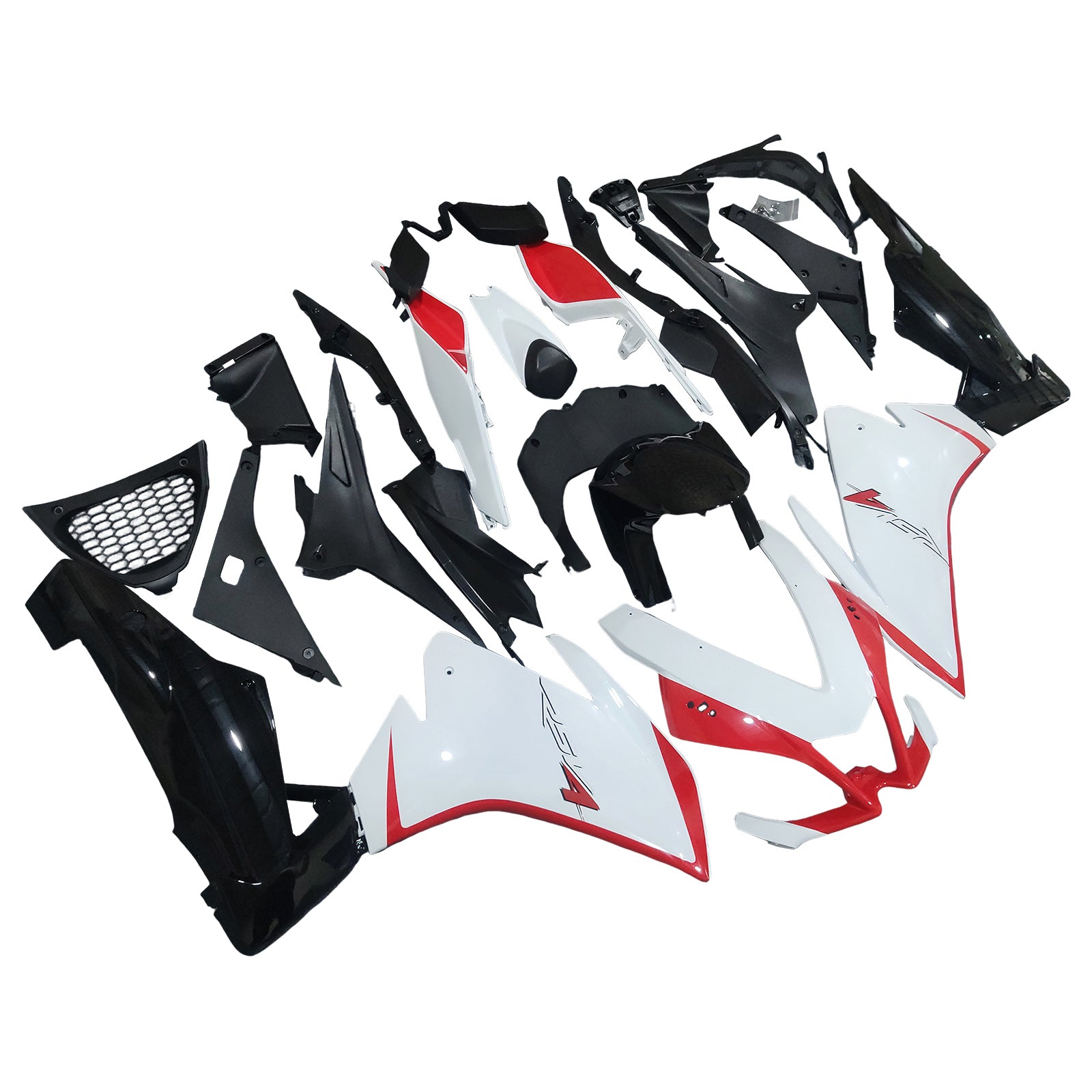Amotopart 2009-2015 RSV4 1000 Aprilia White&Red Style1 Fairing Kit