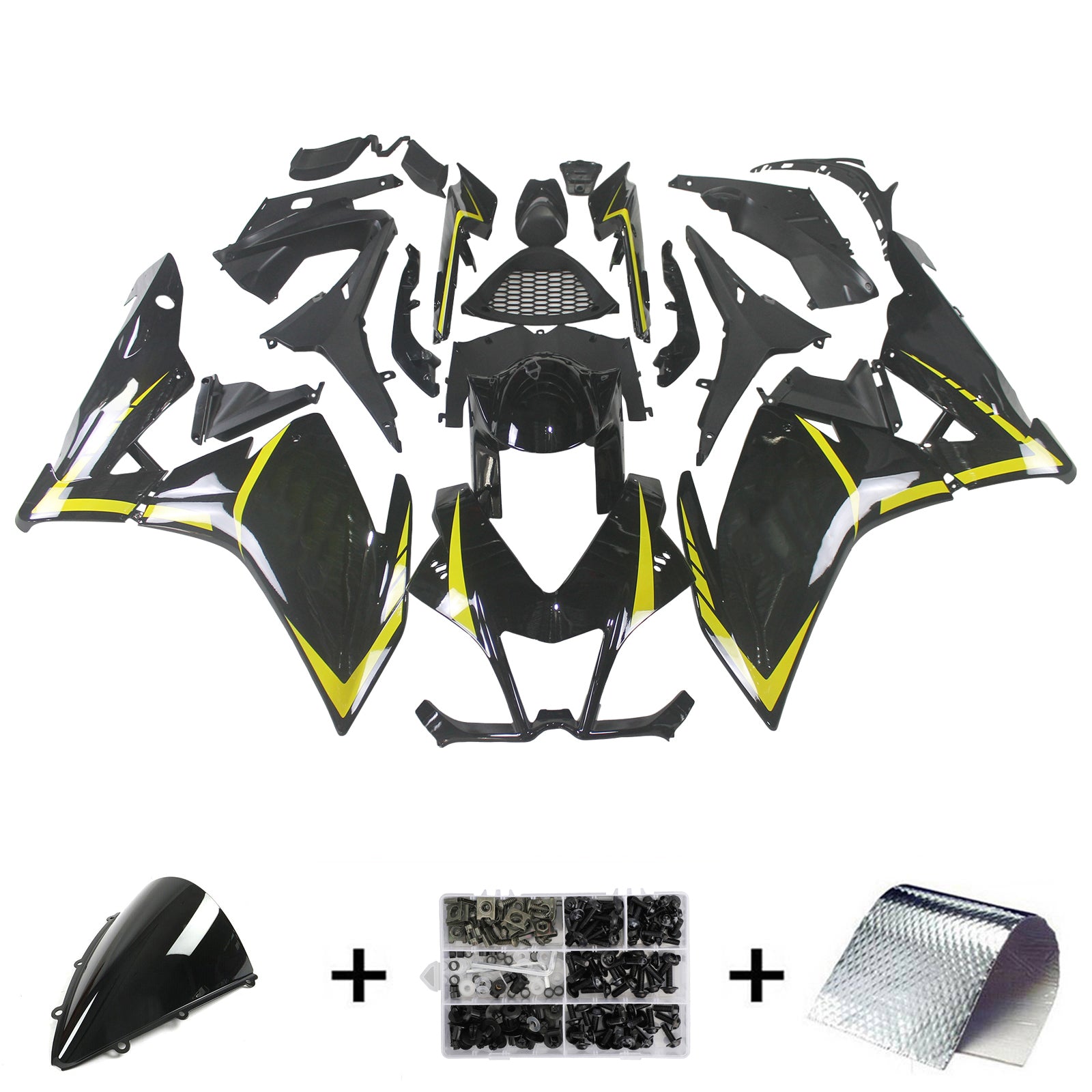 Amotopart 2009-2015 RSV4 1000 Aprilia Black & Yellow Fairing Kit