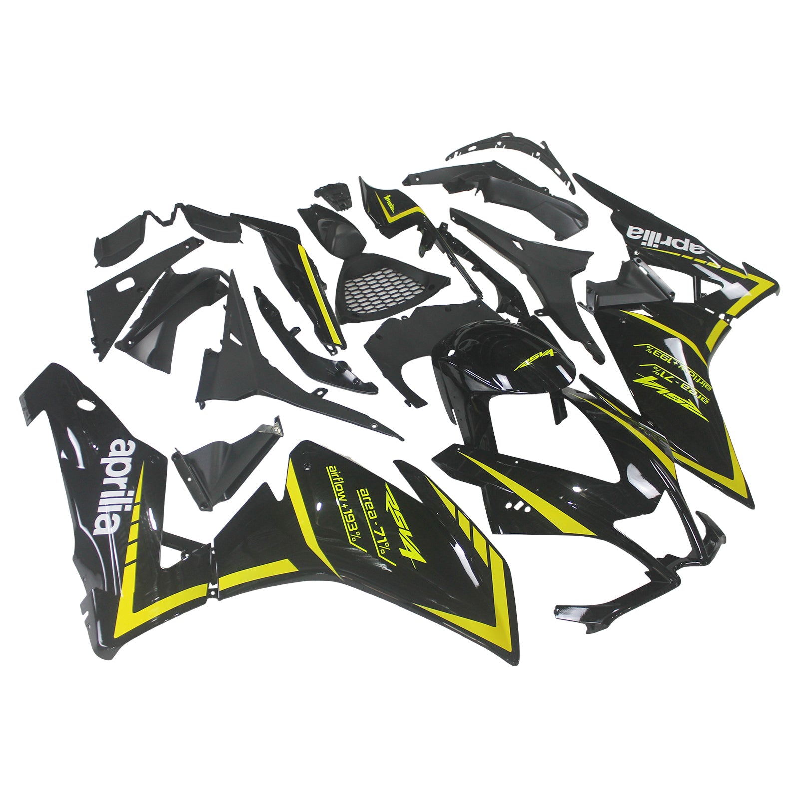 Amotopart 2009-2015 RSV4 1000 Aprilia Black&Yellow Fairing Kit