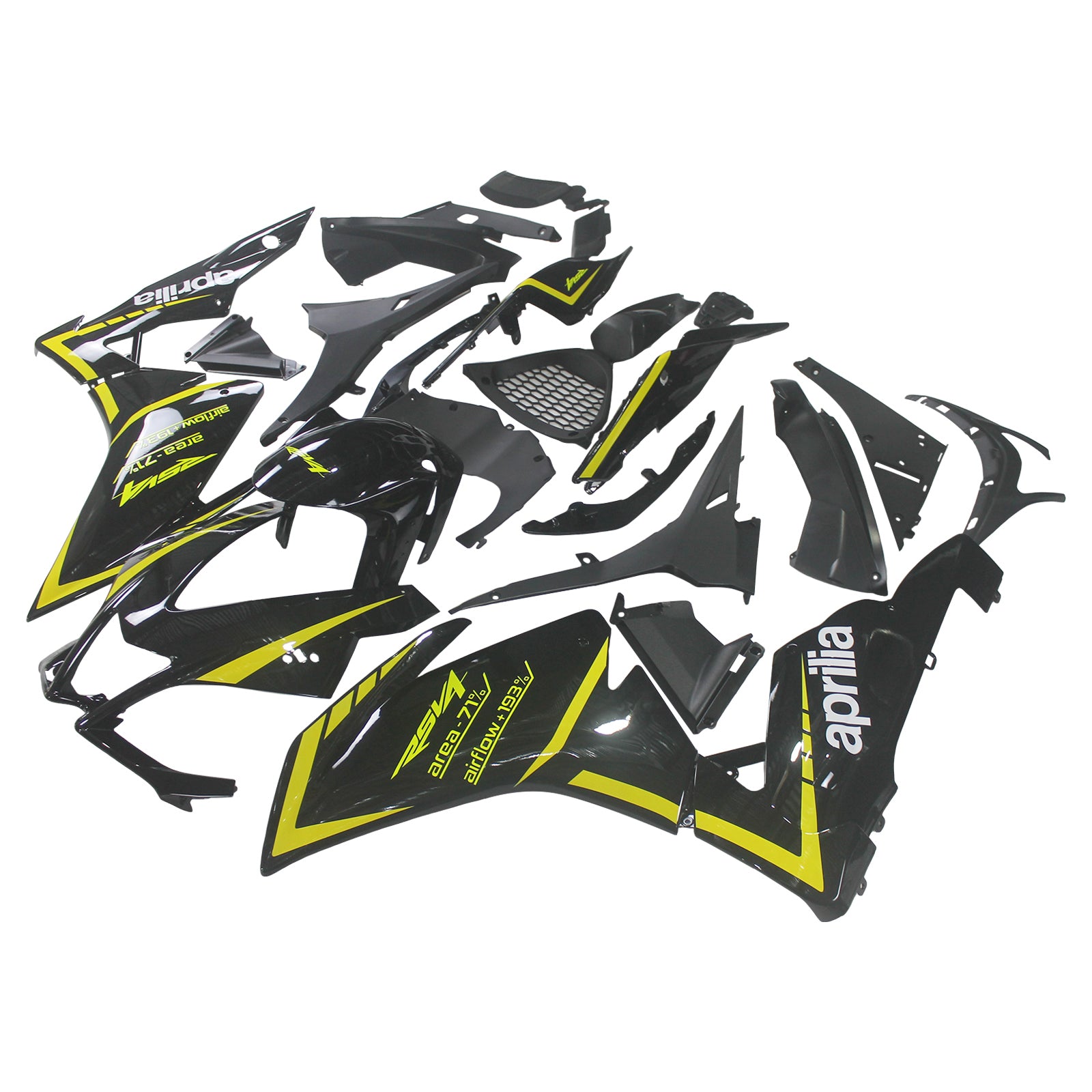 Amotopart 2009-2015 RSV4 1000 Aprilia Black&Yellow Fairing Kit