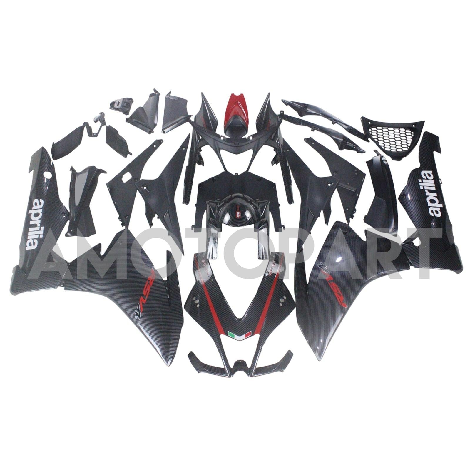 Amotopart 2009-2015 Aprilia RSV4 1000 Carbon Fiber Black Fairing Kit