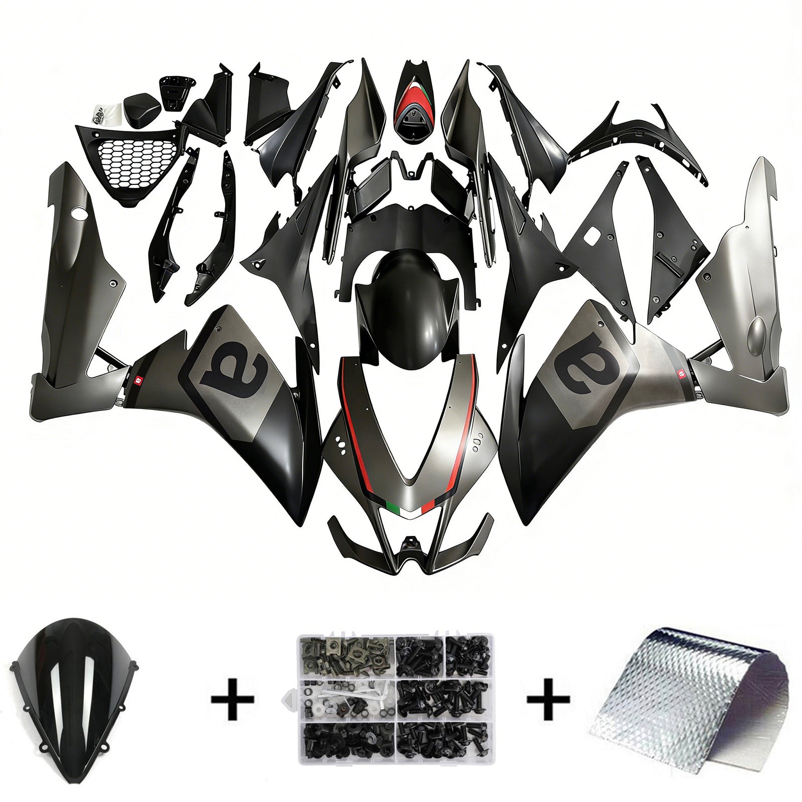Amotopart 2009-2015 Aprilia RSV4 1000 Matte Black Fairing Kit