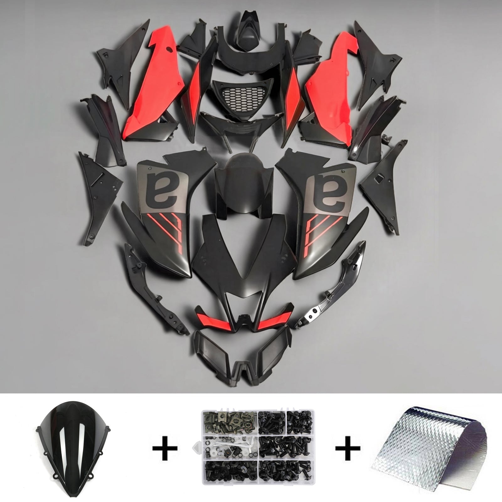 Amotopart 2009-2015 Aprilia RSV4 1000 Black Red Fairing Kit