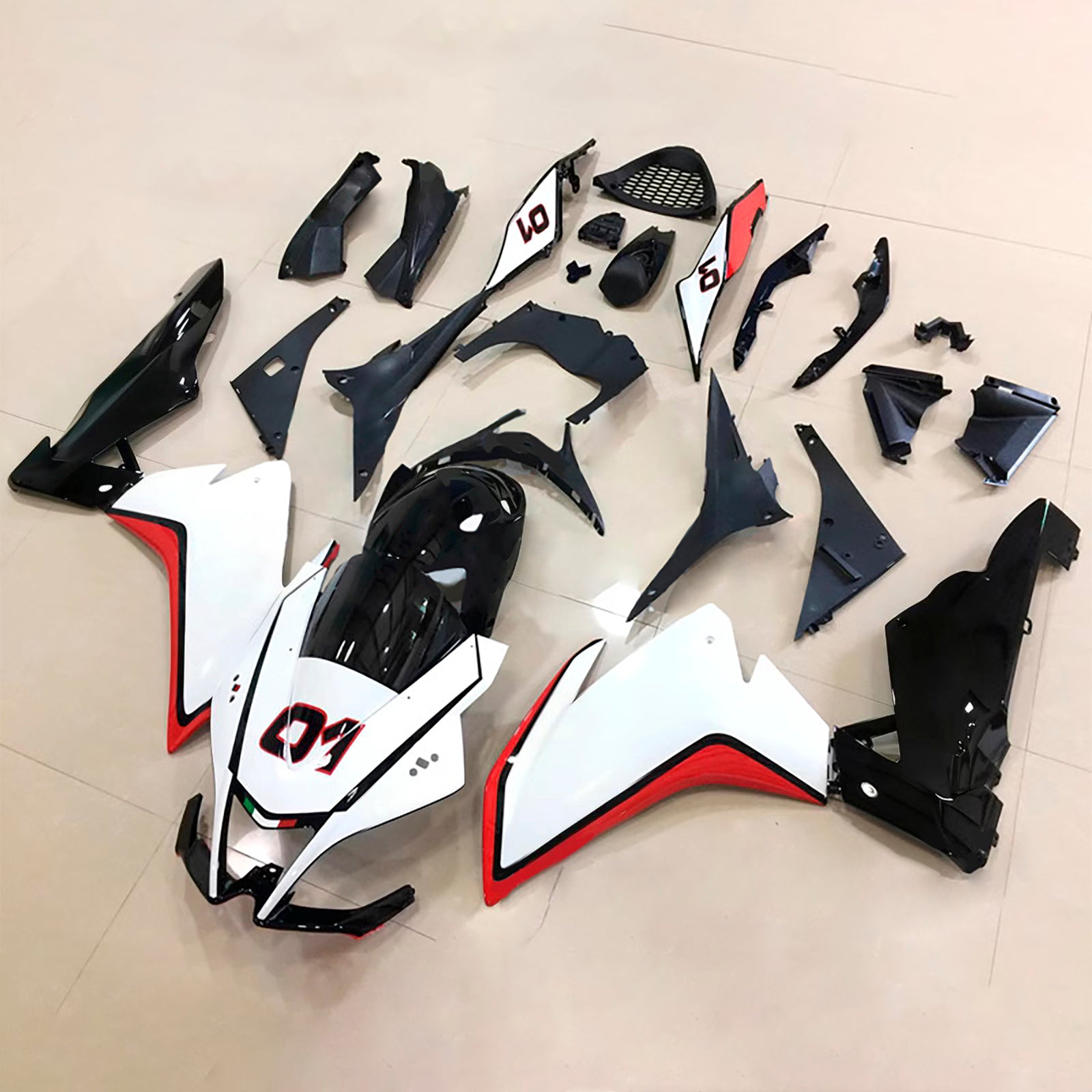 Amotopart 2009-2015 Aprilia RSV4 1000 White Red Black Fairing Kit