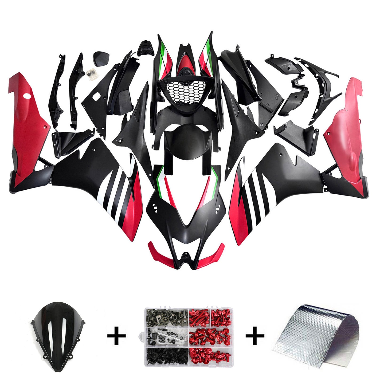 Amotopart 2009-2015 Aprilia RSV4 1000 White Black Red Fairing Kit