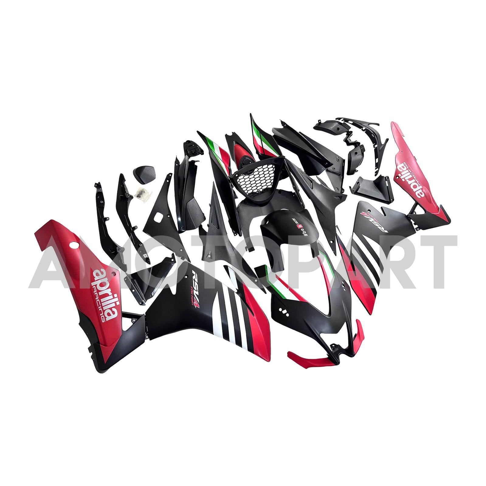 Amotopart 2009-2015 Aprilia RSV4 1000 White Black Red Fairing Kit