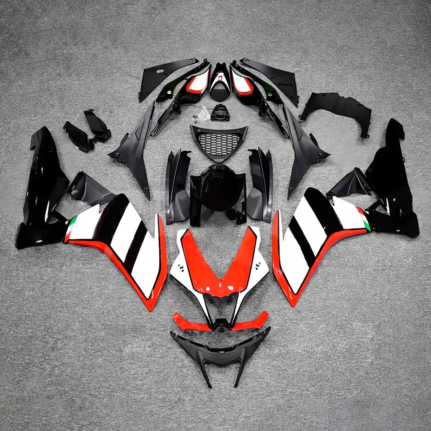 Amotopart 2009-2015 Aprilia RSV4 1000 Red Black White Fairing Zestaw