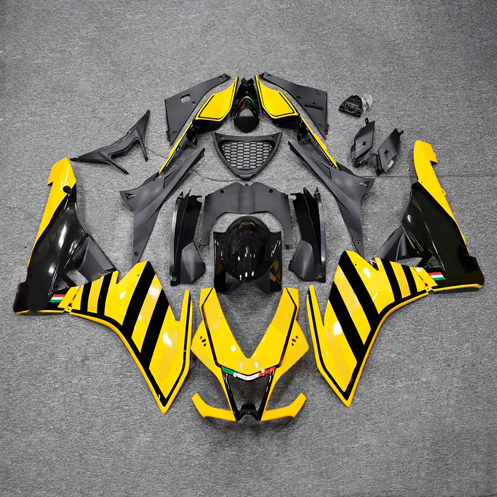 Amotopart 2009-2015 Aprilia RSV4 1000 żółty czarny zestaw owiewki