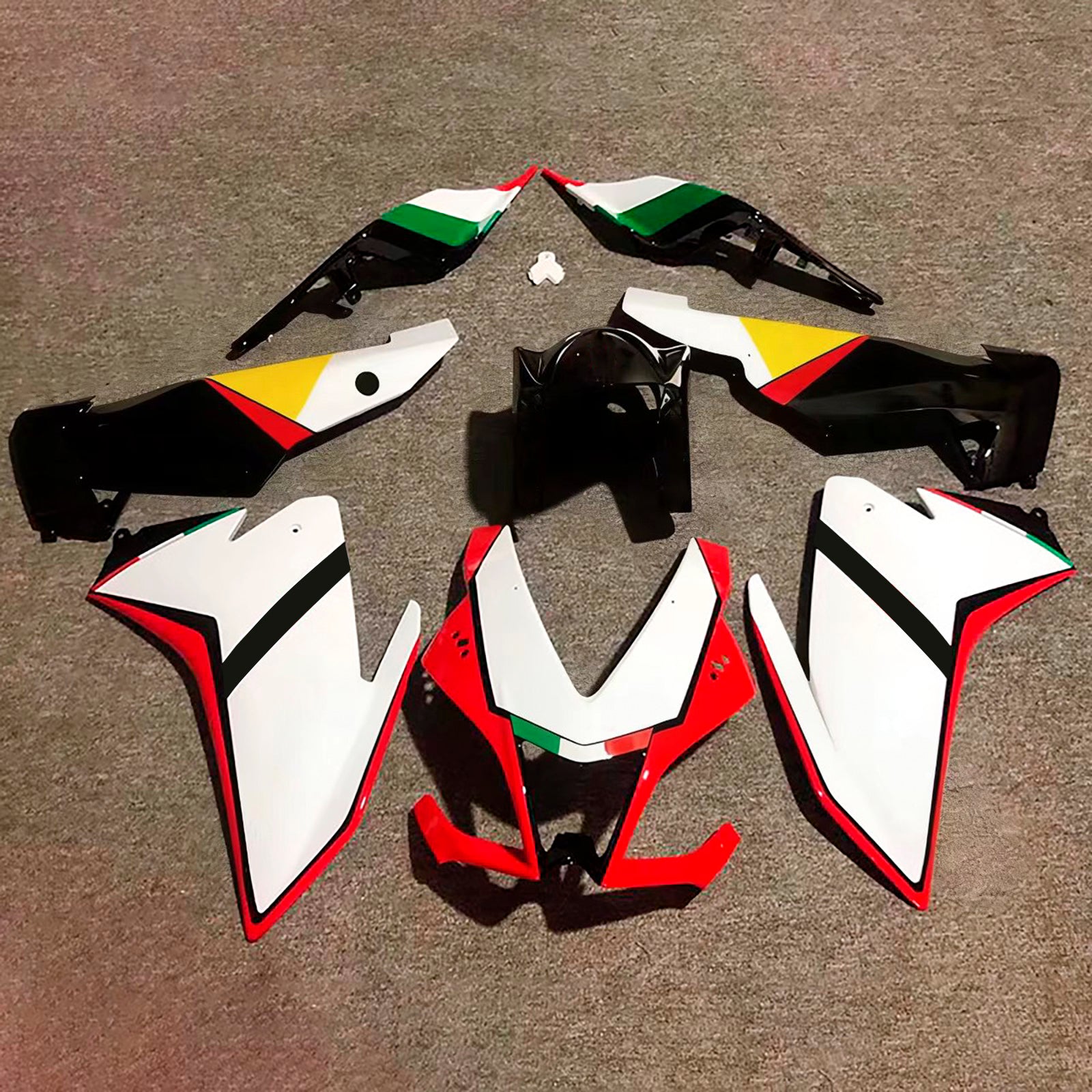 Amotopart 2009-2015 Aprilia RSV4 1000 biały żółty czerwony zestaw owiewki