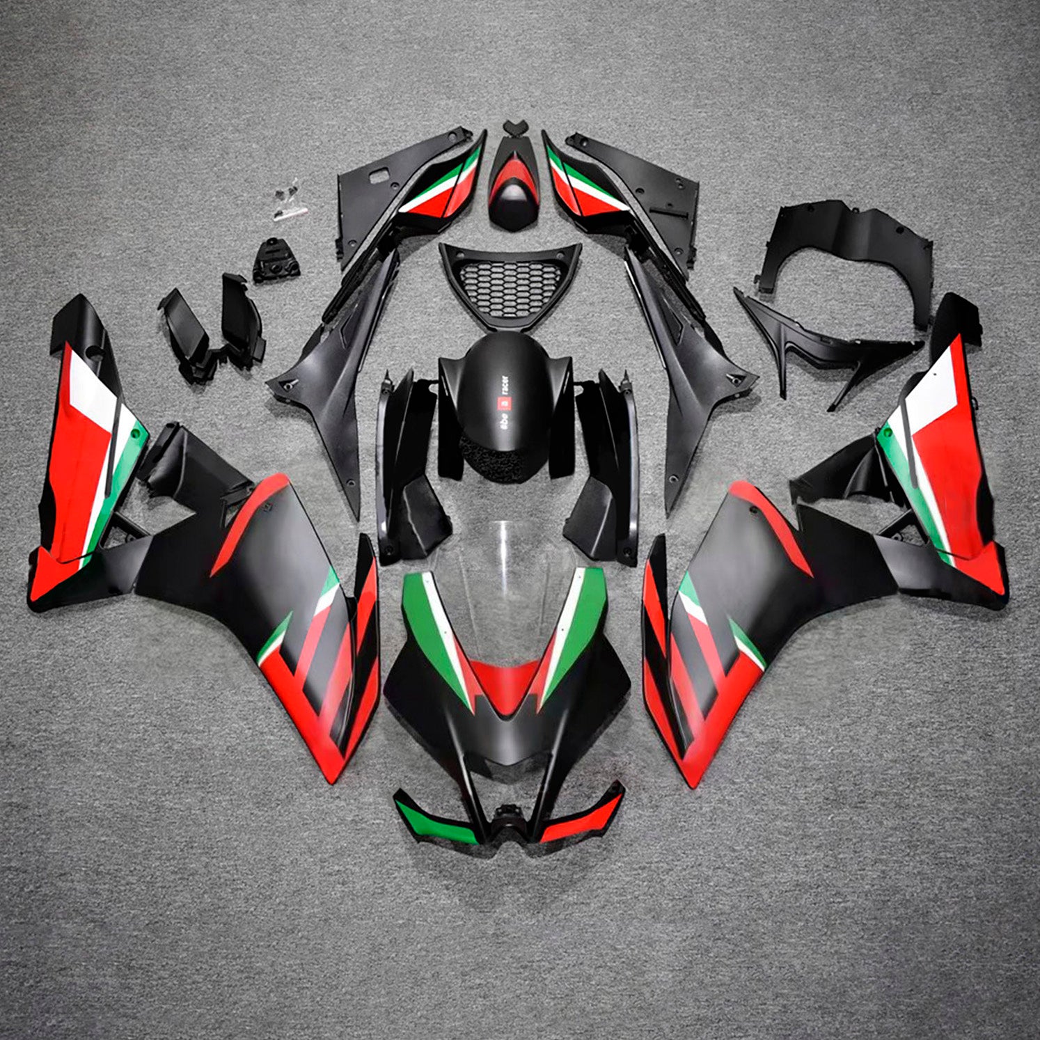 Amotopart 2009-2015 Aprilia RSV4 1000 Red Green Black Fairing Kit