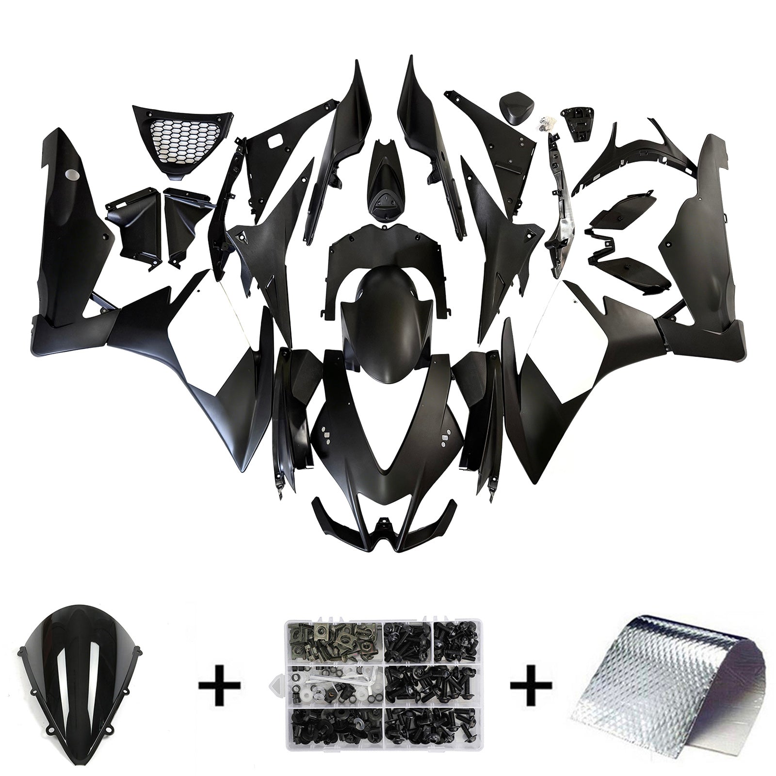 Amotopart 2009-2015 Aprilia RSV4 1000 White Black Fairing Kit