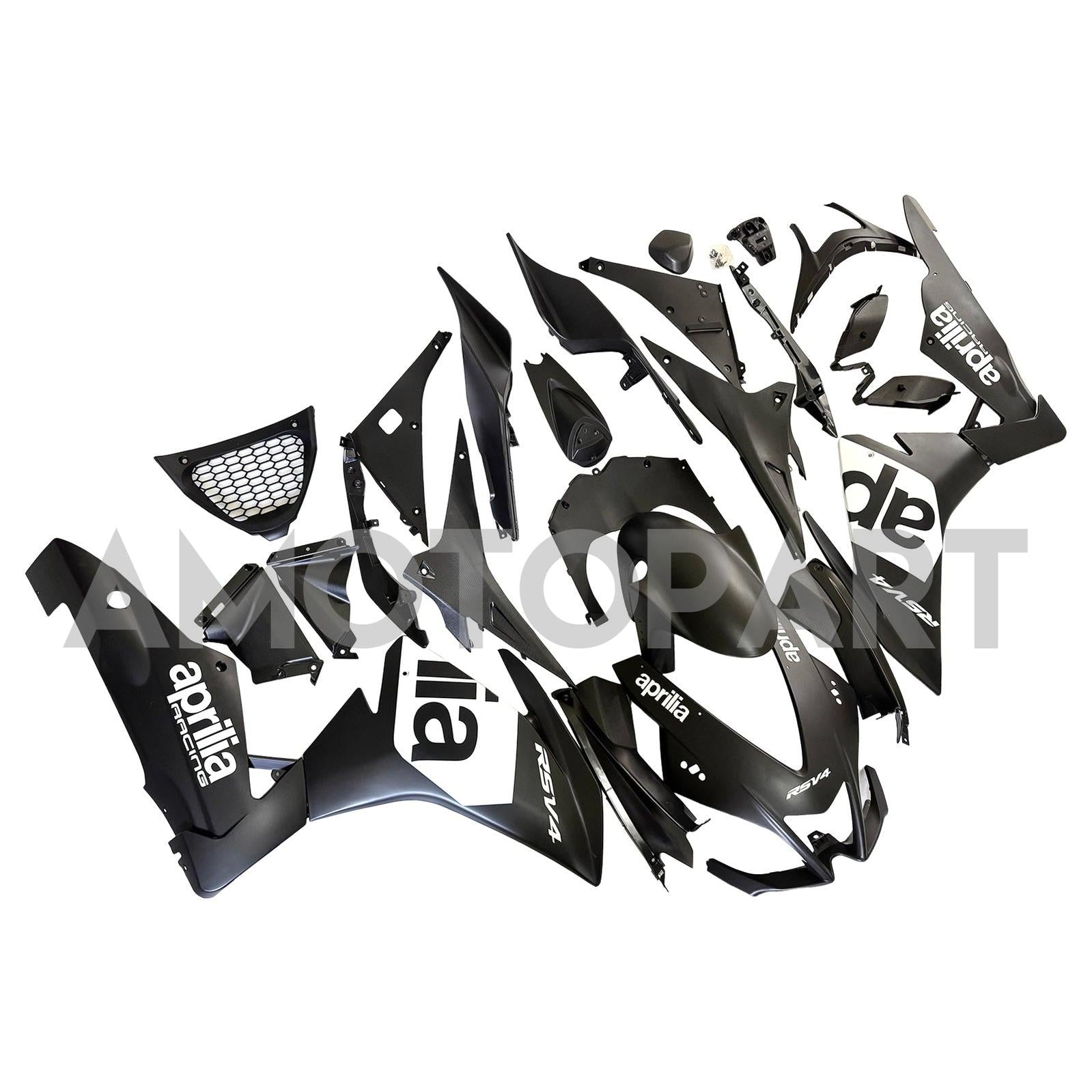 Amotopart 2009-2015 Aprilia RSV4 1000 White Black Fairing Kit