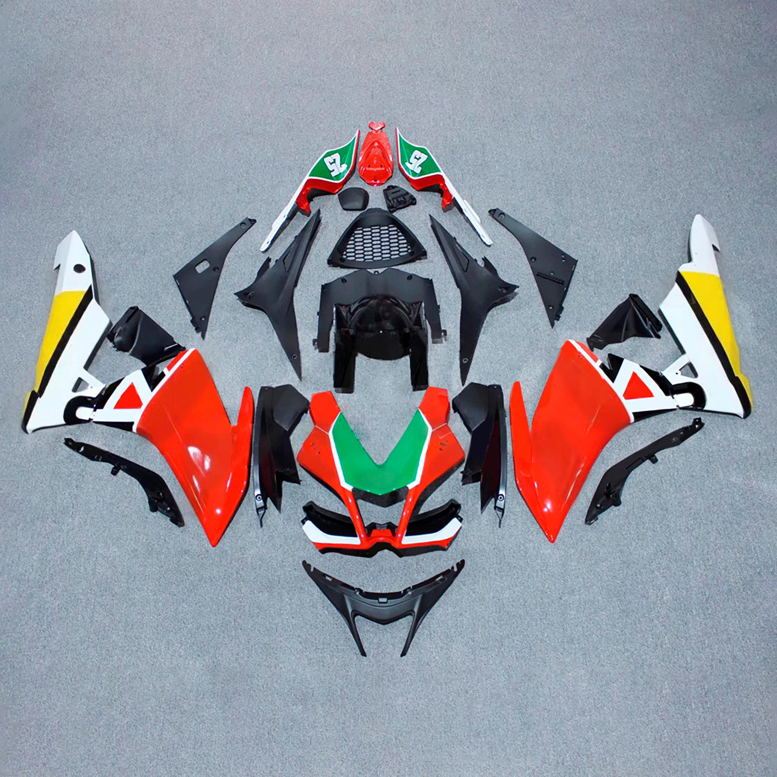 Amotopart 2009-2015 Aprilia RSV4 1000 Yellow Green Red Black Fairing Kit