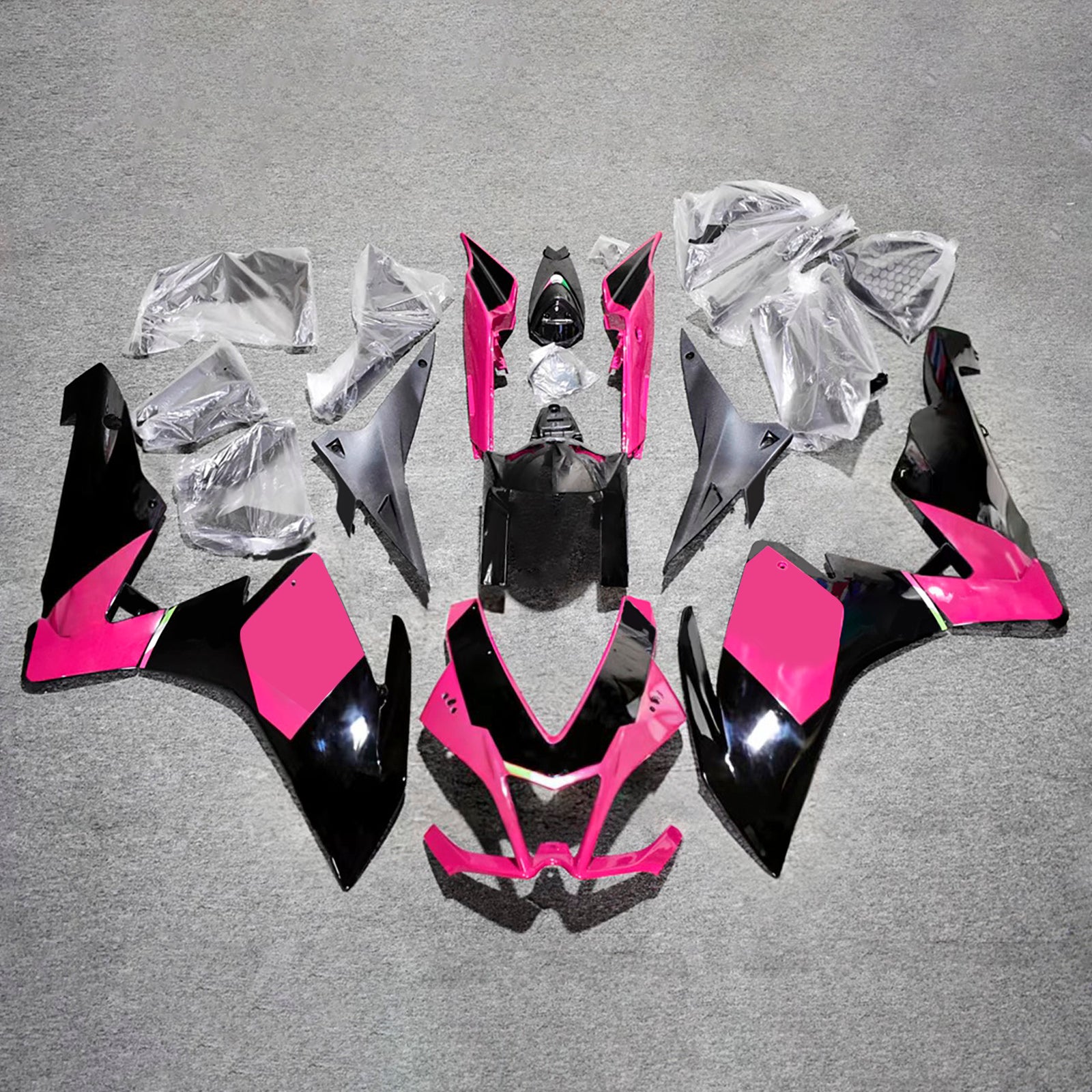 Amotopart 2009-2015 Aprilia RSV4 1000 Pink Black Fairing Zestaw
