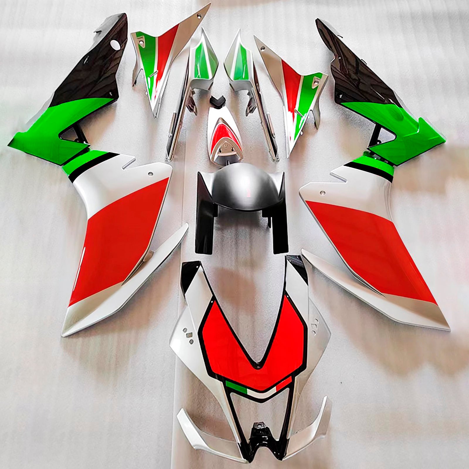 Amotopart 2009-2015 Aprilia RSV4 1000 Zielony biały czarny czerwony zestaw owiewki