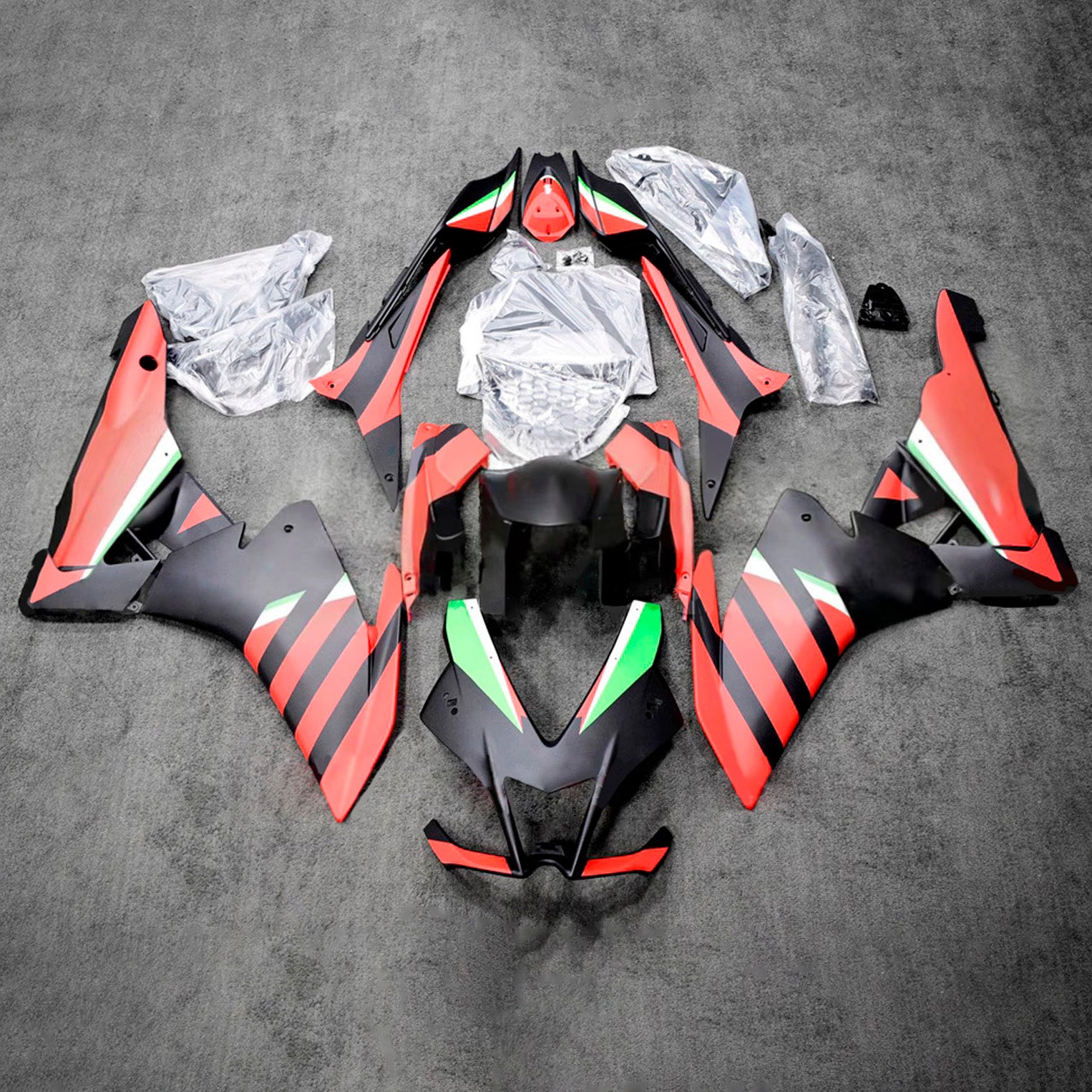 Amotopart 2009-2015 Aprilia RSV4 1000 Black Orange Fairing Zestaw