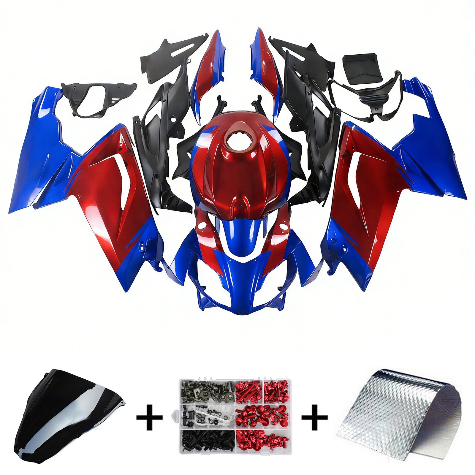 Amotopart Aprilia RS125 2006-2011 Rouge&Kit de carénage bleu