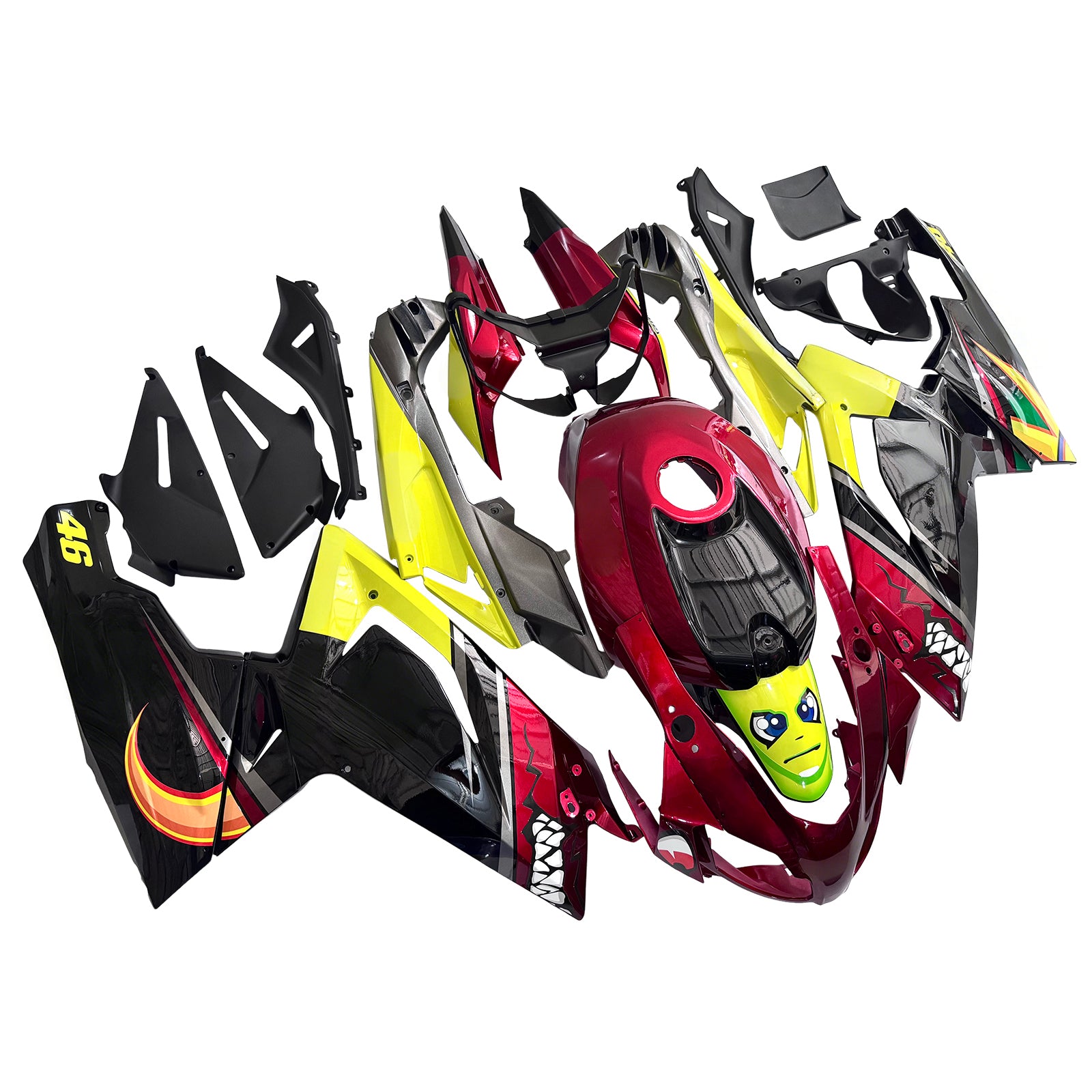 Amotopart Aprilia 2006-2011 RS125 Red & Yellow Monster Sharkteeth Fairing Kit