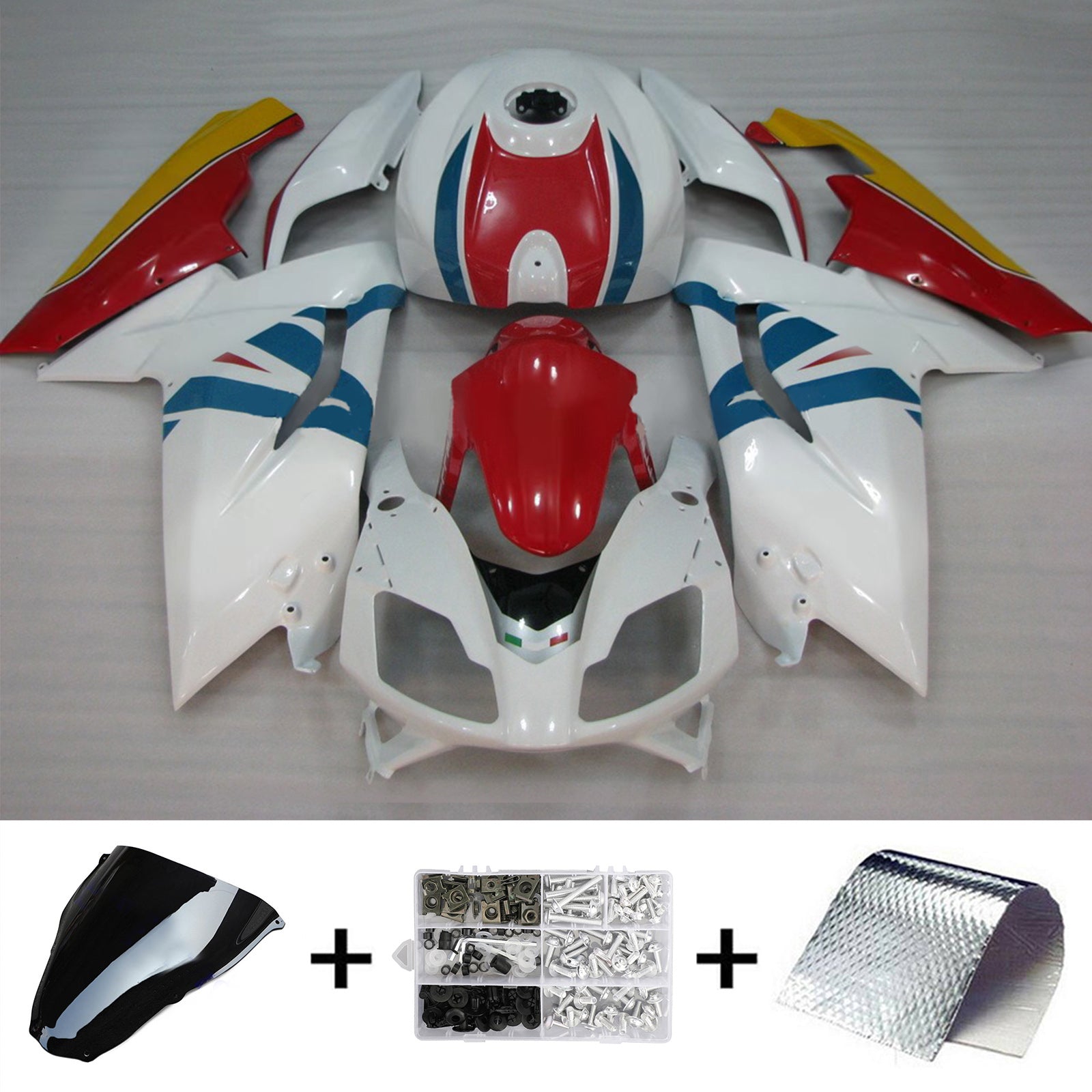 Amotopart Aprilia 2006-2011 RS125 Rød & hvid stil3 Fairing Kit